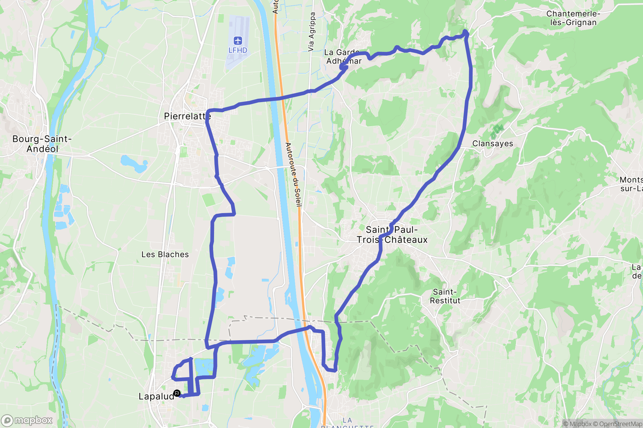 Lapalud : carte du parcours de randonnée - France