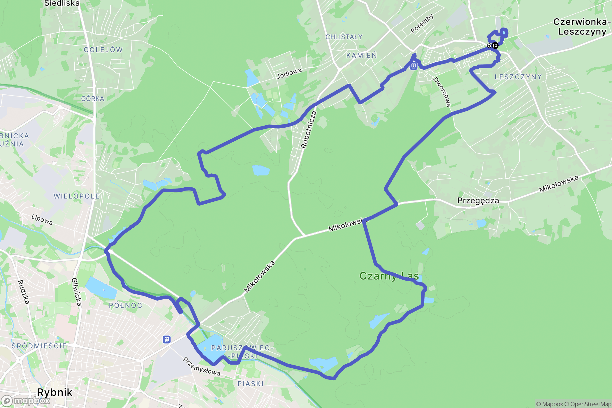 Czerwionka-Leszczyny: mapa trasy - Poland