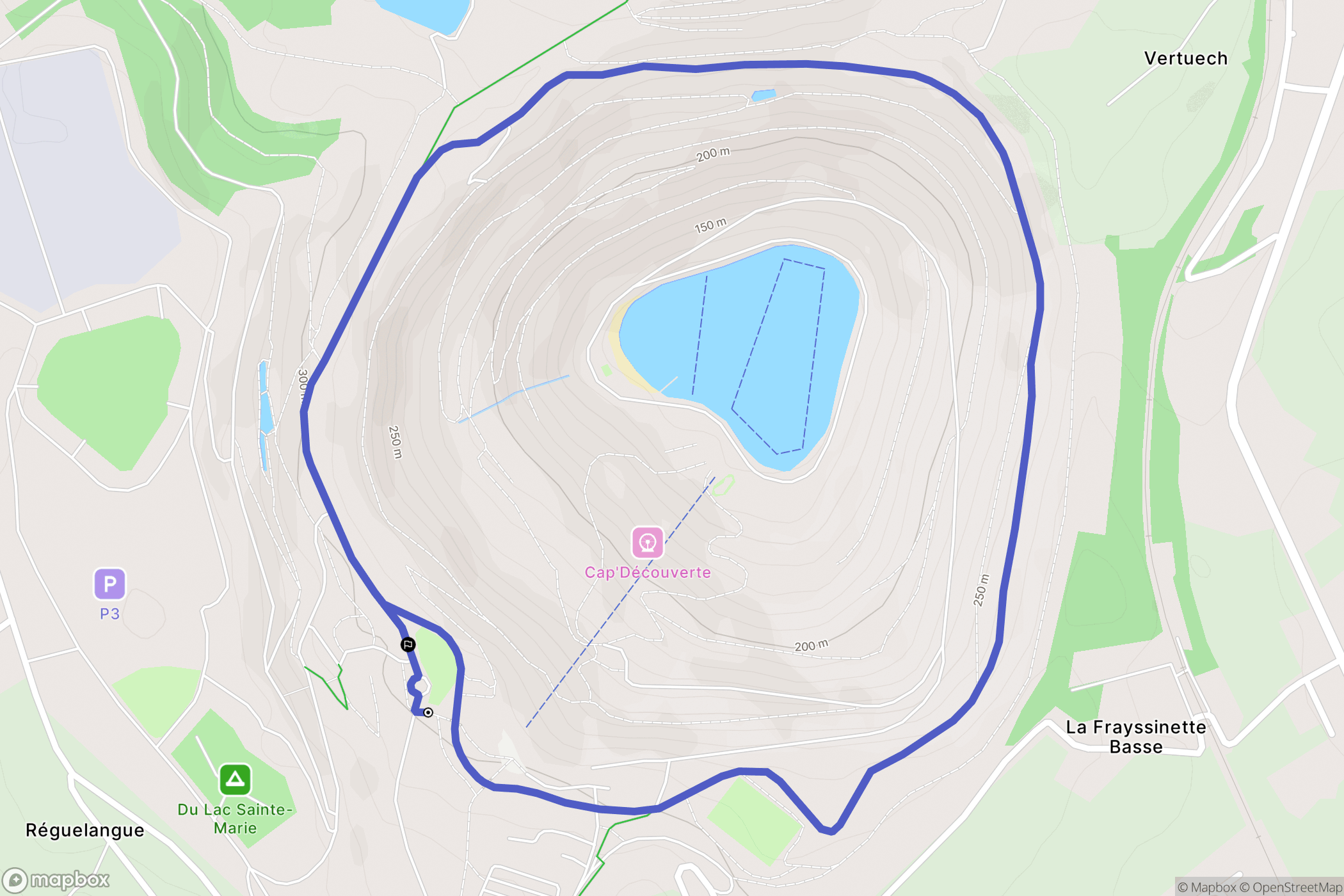 Le Garric : carte du parcours de randonnée - France