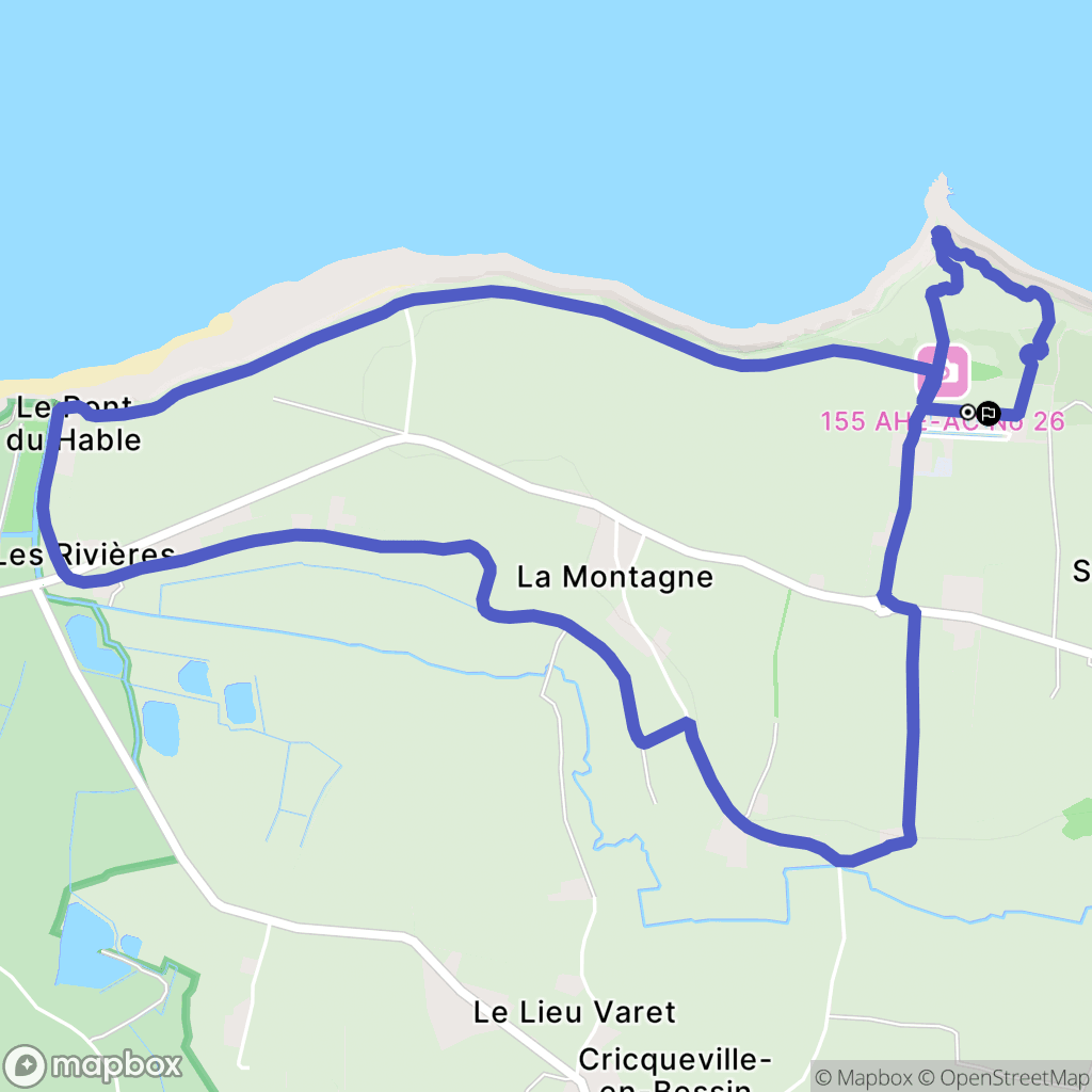 Cricqueville-en-Bessin : carte du parcours de randonnée - France