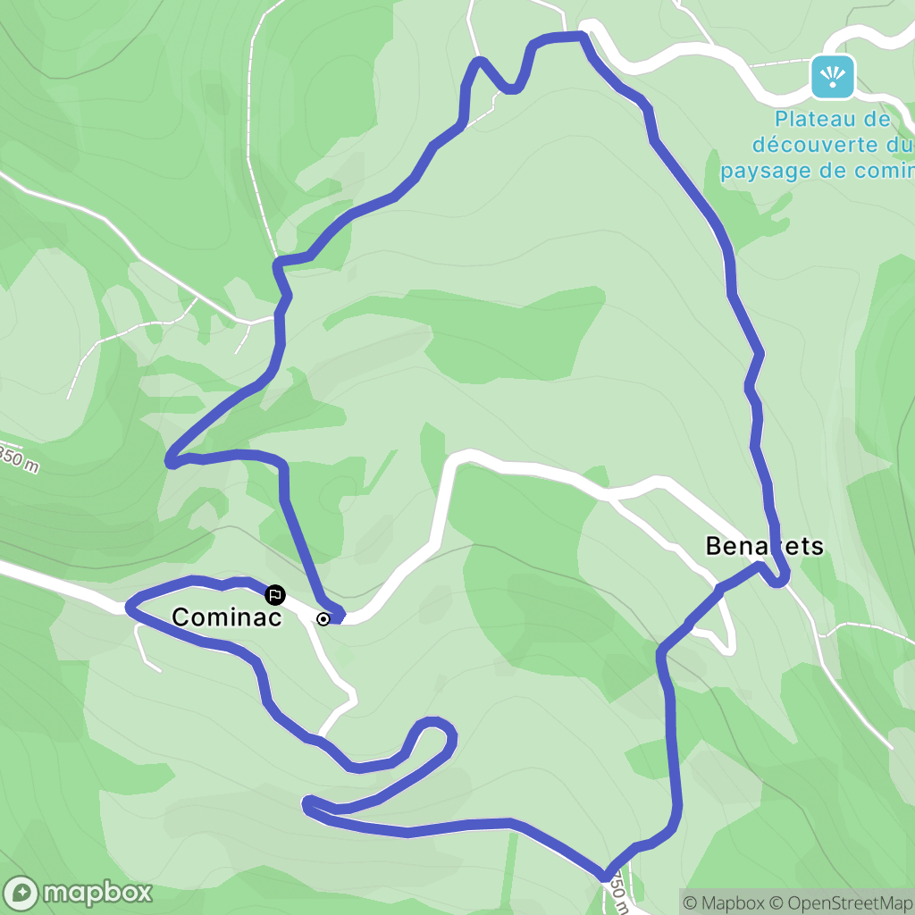 Ercé : carte du parcours de randonnée - France