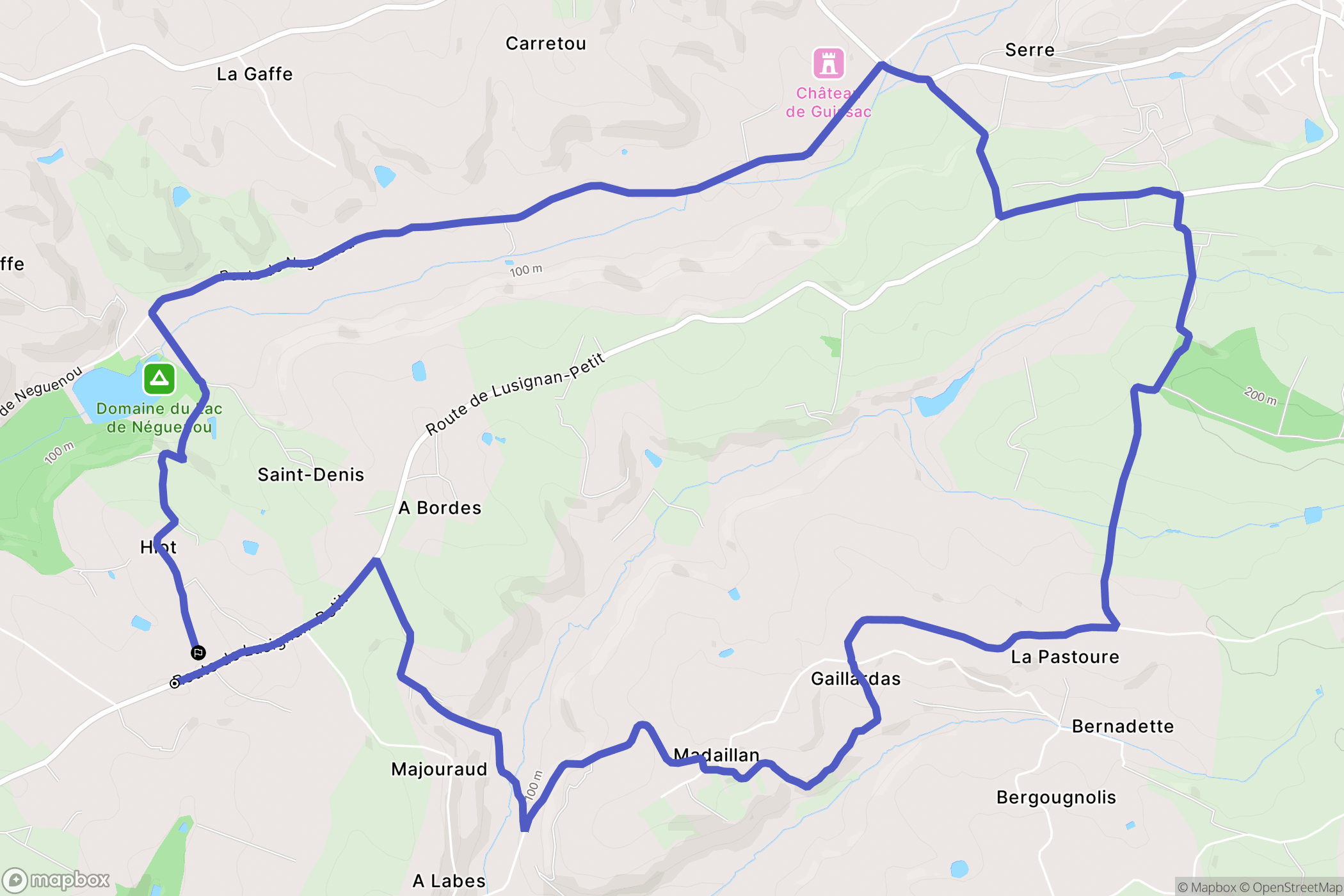 Madaillan : carte du parcours de randonnée - France