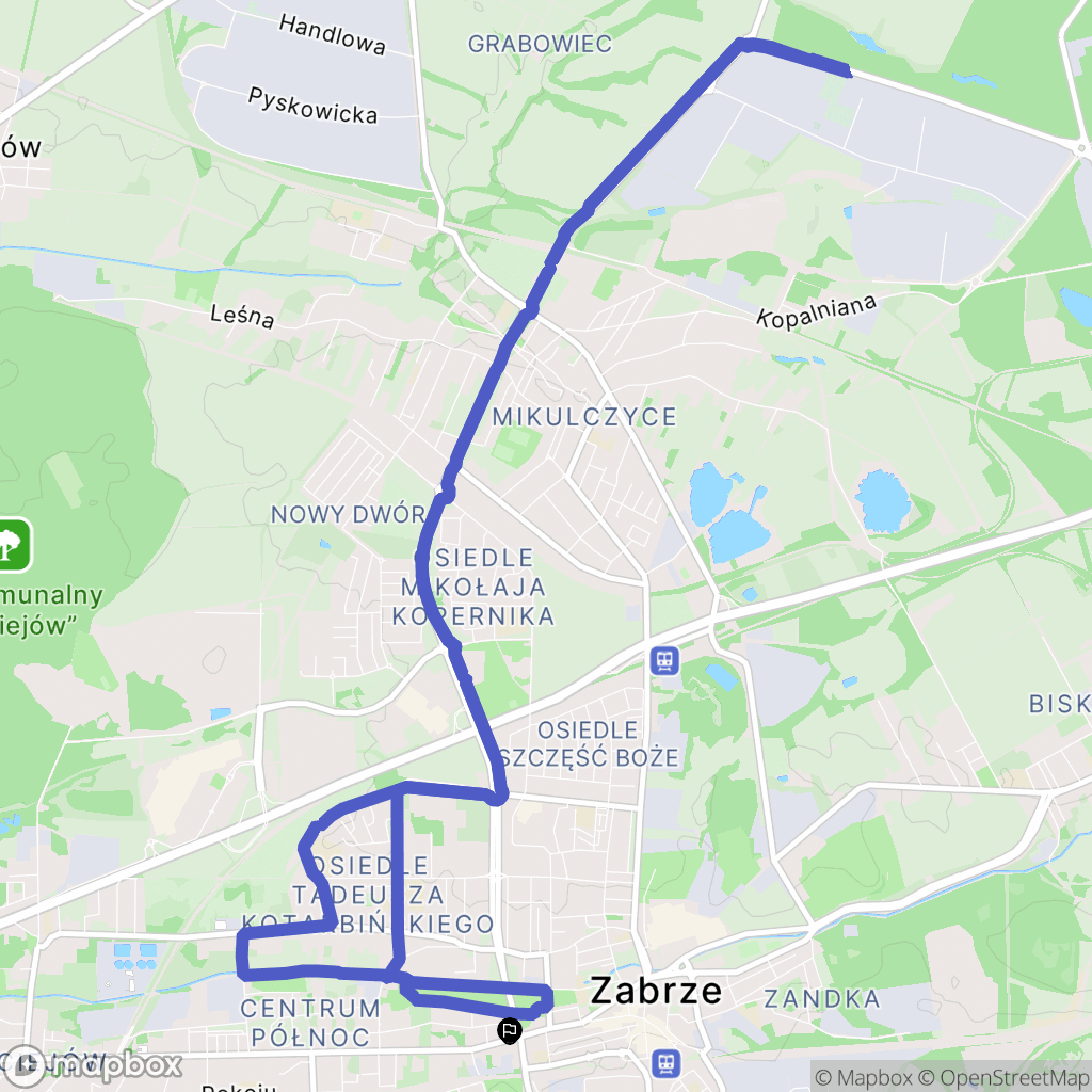 Zabrze: mapa trasy - Poland