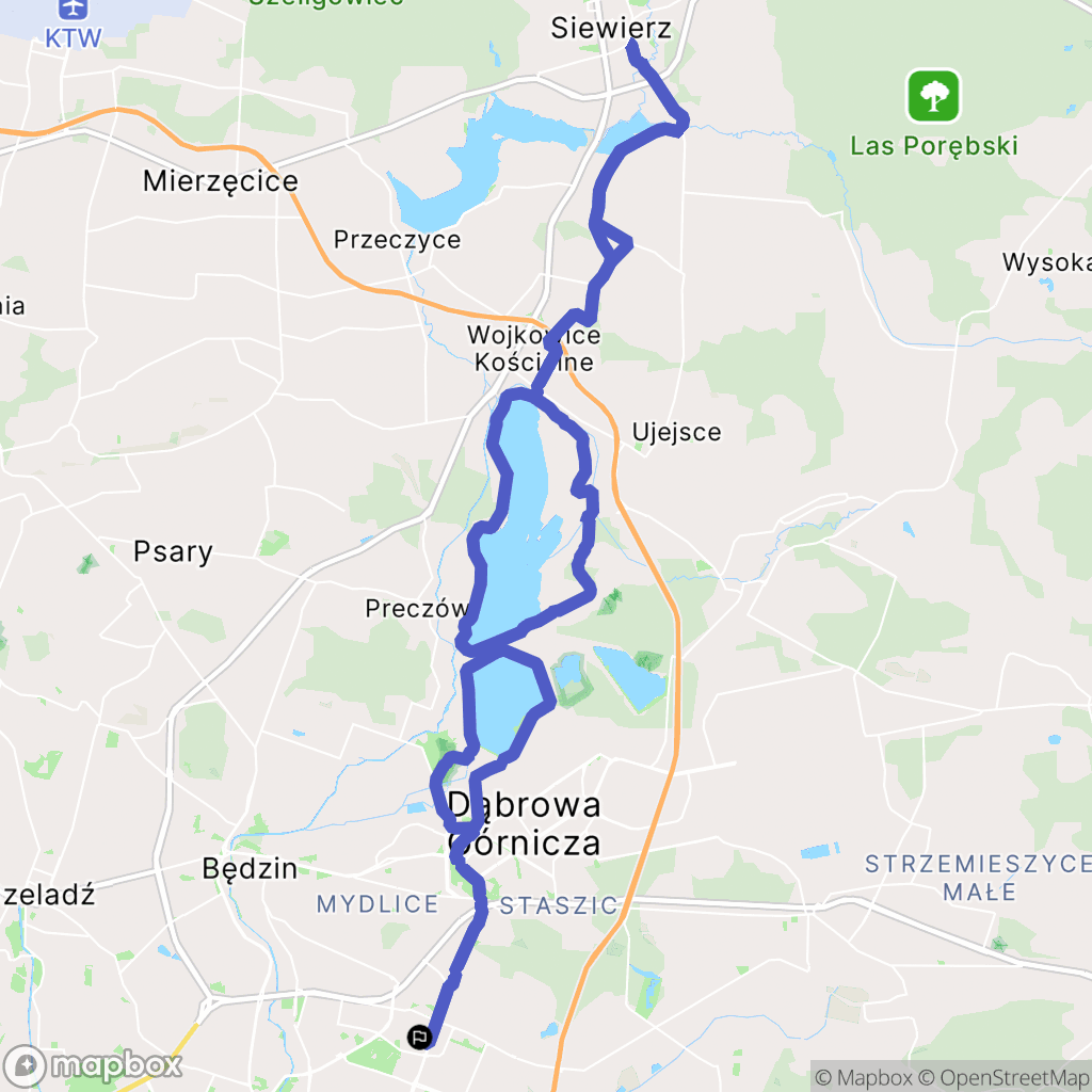 Sosnowiec: mapa trasy - Poland
