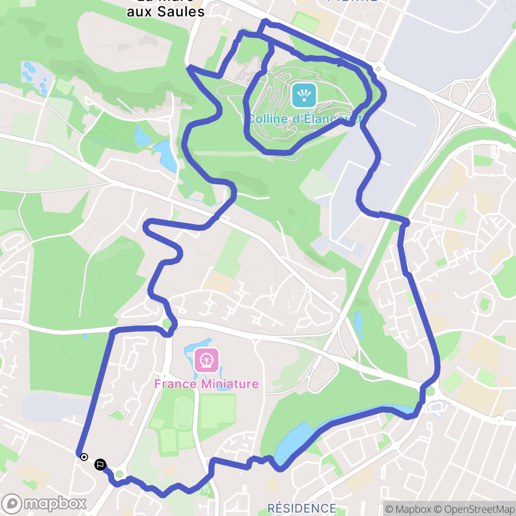 Élancourt : carte du parcours de randonnée - France