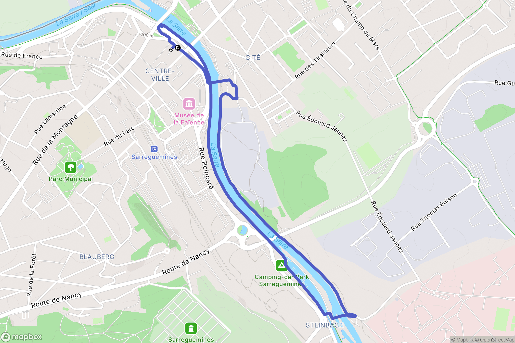 Sarreguemines : carte du parcours de randonnée - France
