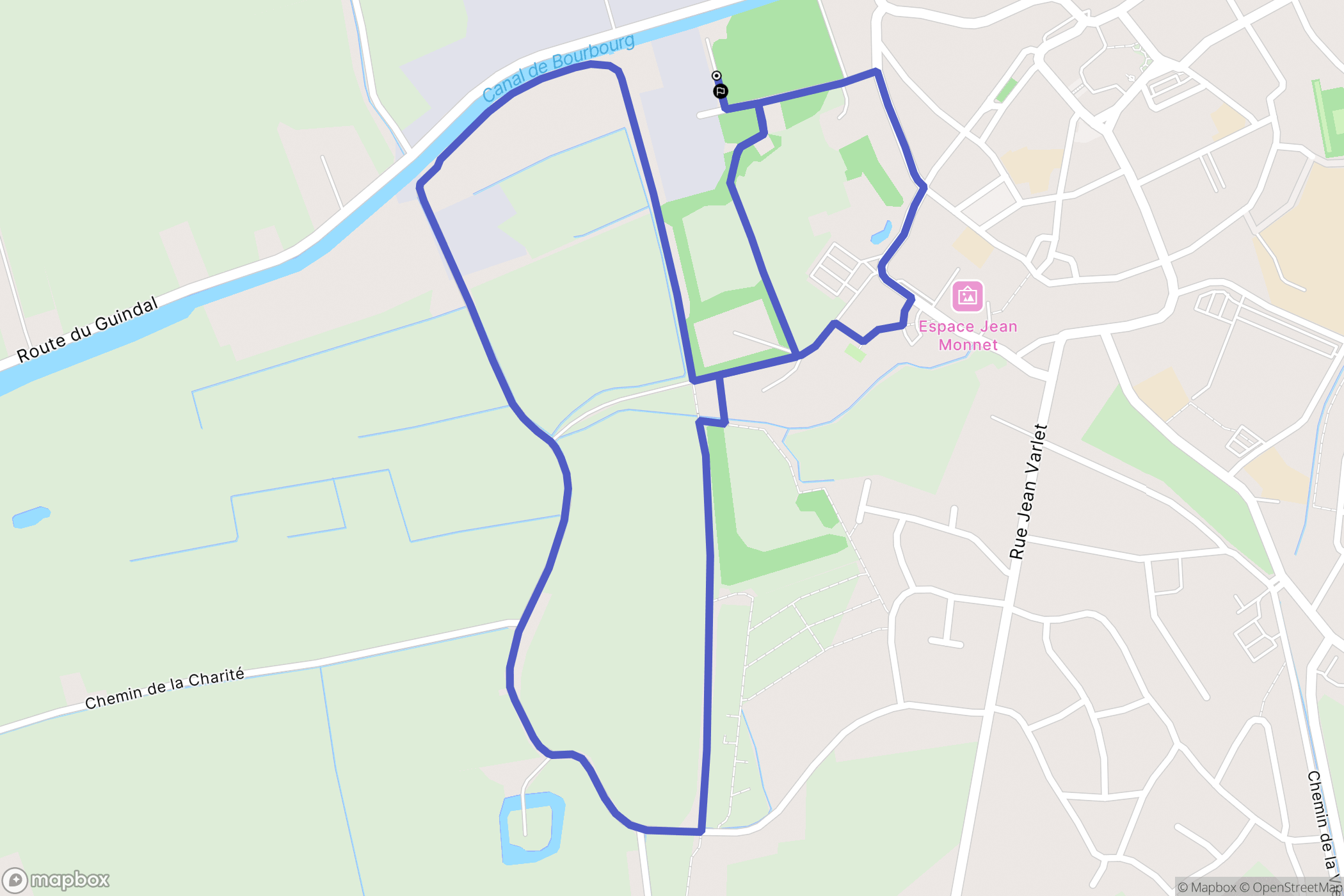 Bourbourg : carte du parcours de randonnée - France