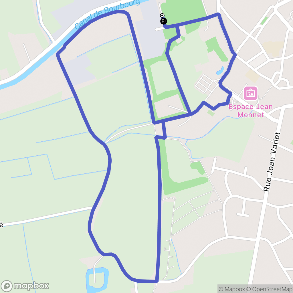 Bourbourg : carte du parcours de randonnée - France