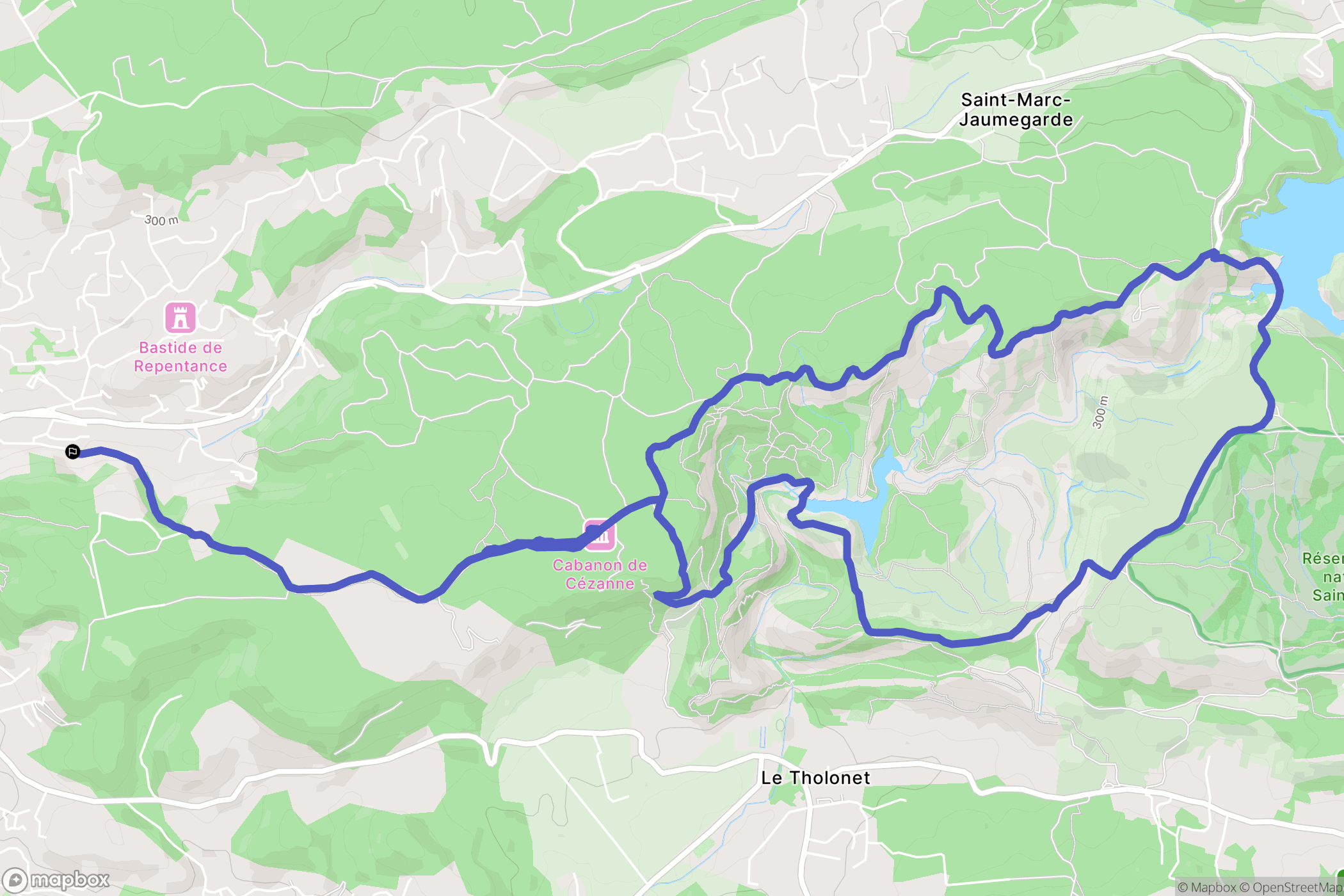 Aix-en-Provence : carte du parcours de randonnée - France