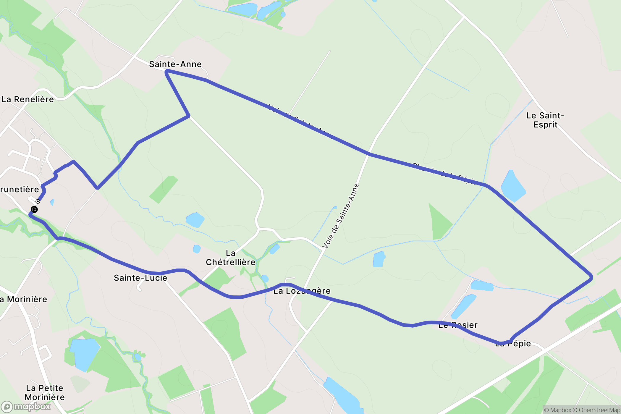 Bellevigny : carte du parcours de randonnée - France