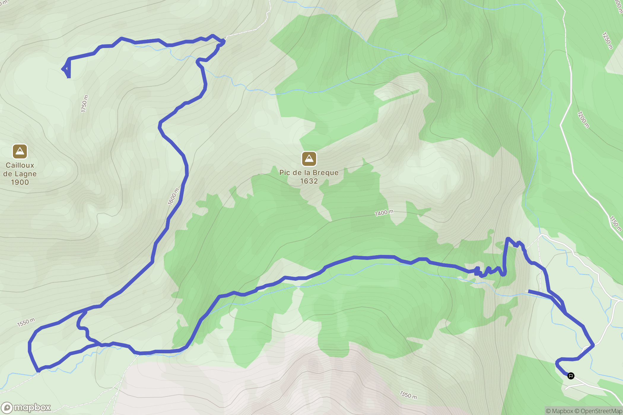 Lescun : carte du parcours de randonnée - France