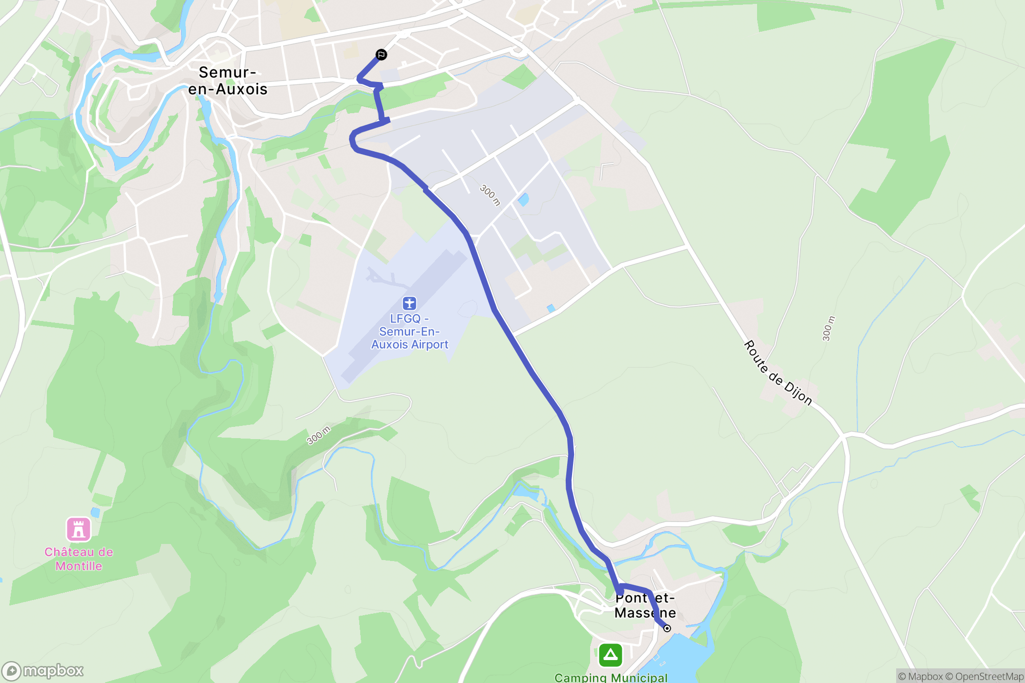 Pont-et-Massène : carte du parcours de randonnée - France