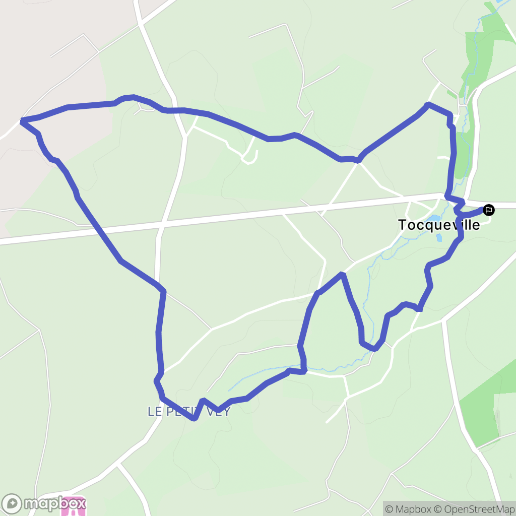 Tocqueville : carte du parcours de randonnée - France