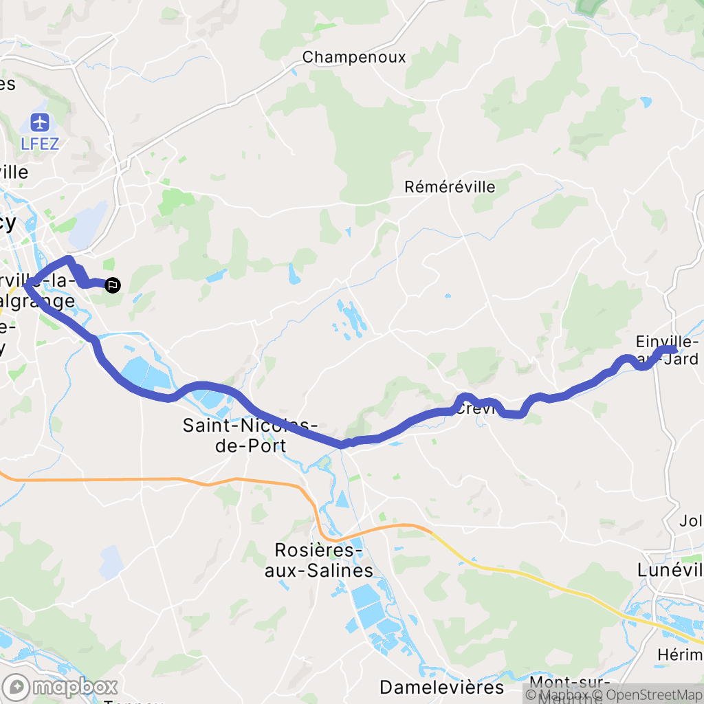 Saulxures-lès-Nancy : carte du parcours de randonnée - France