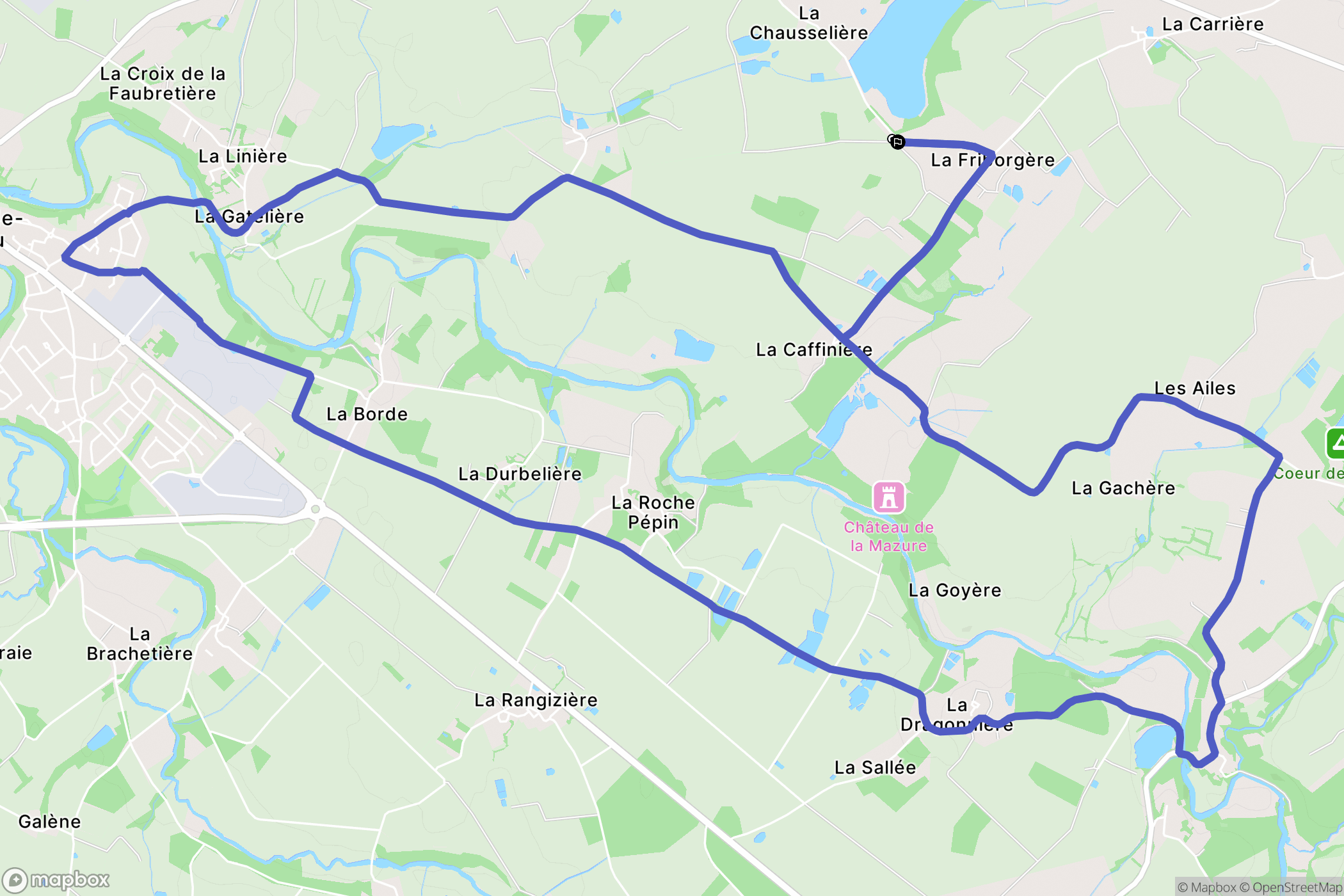 Montaigu-Vendée : carte du parcours de randonnée - France