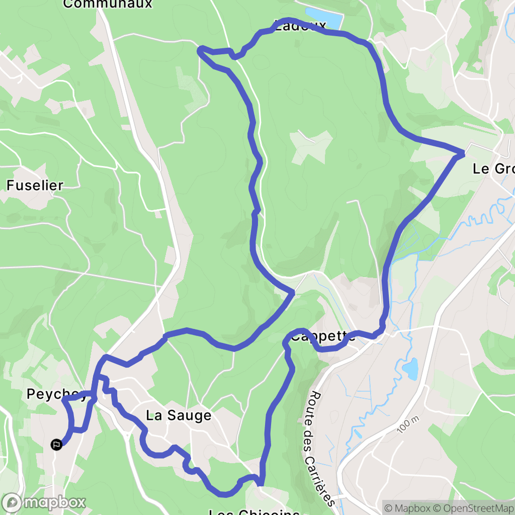 Chancelade : carte du parcours de randonnée - France