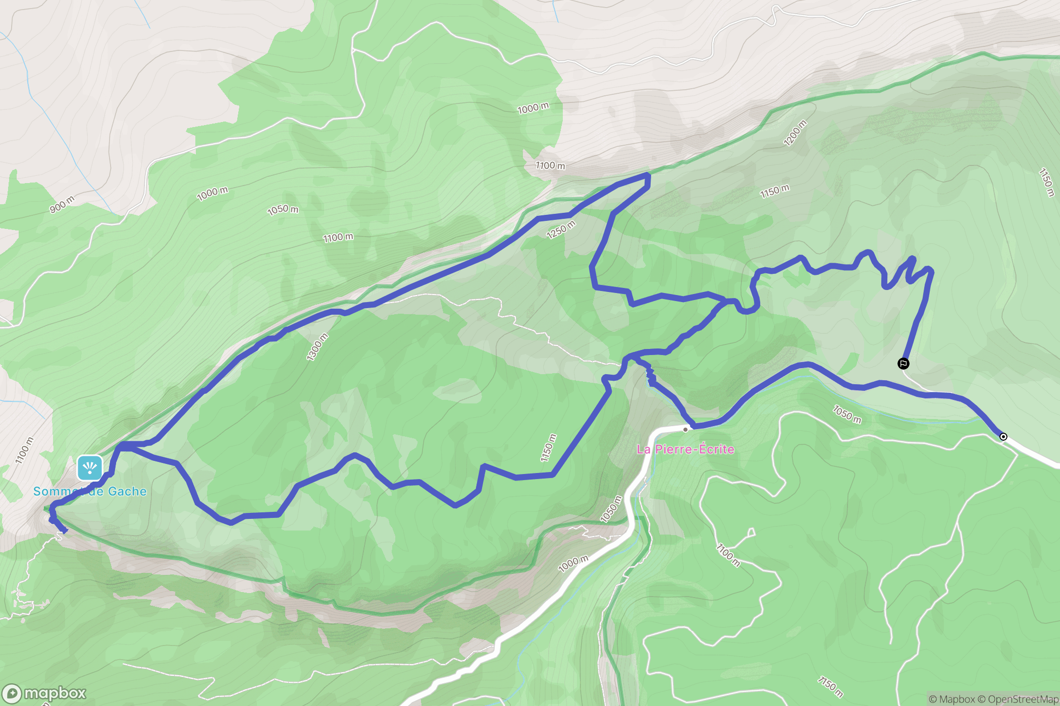 Saint-Geniez : carte du parcours de randonnée - France