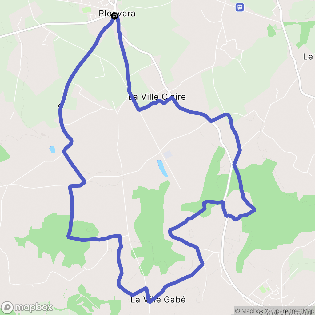 Plouvara : carte du parcours de randonnée - France