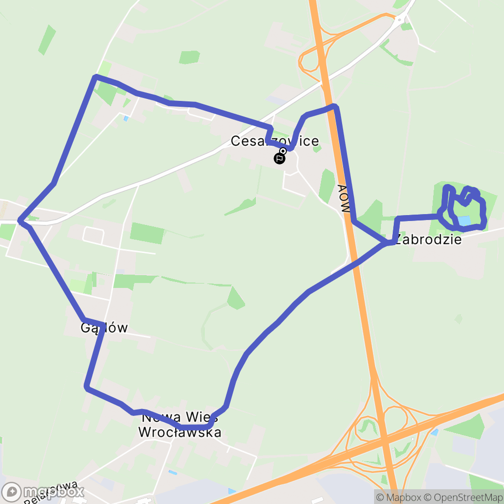 Cesarzowice: mapa trasy - Poland
