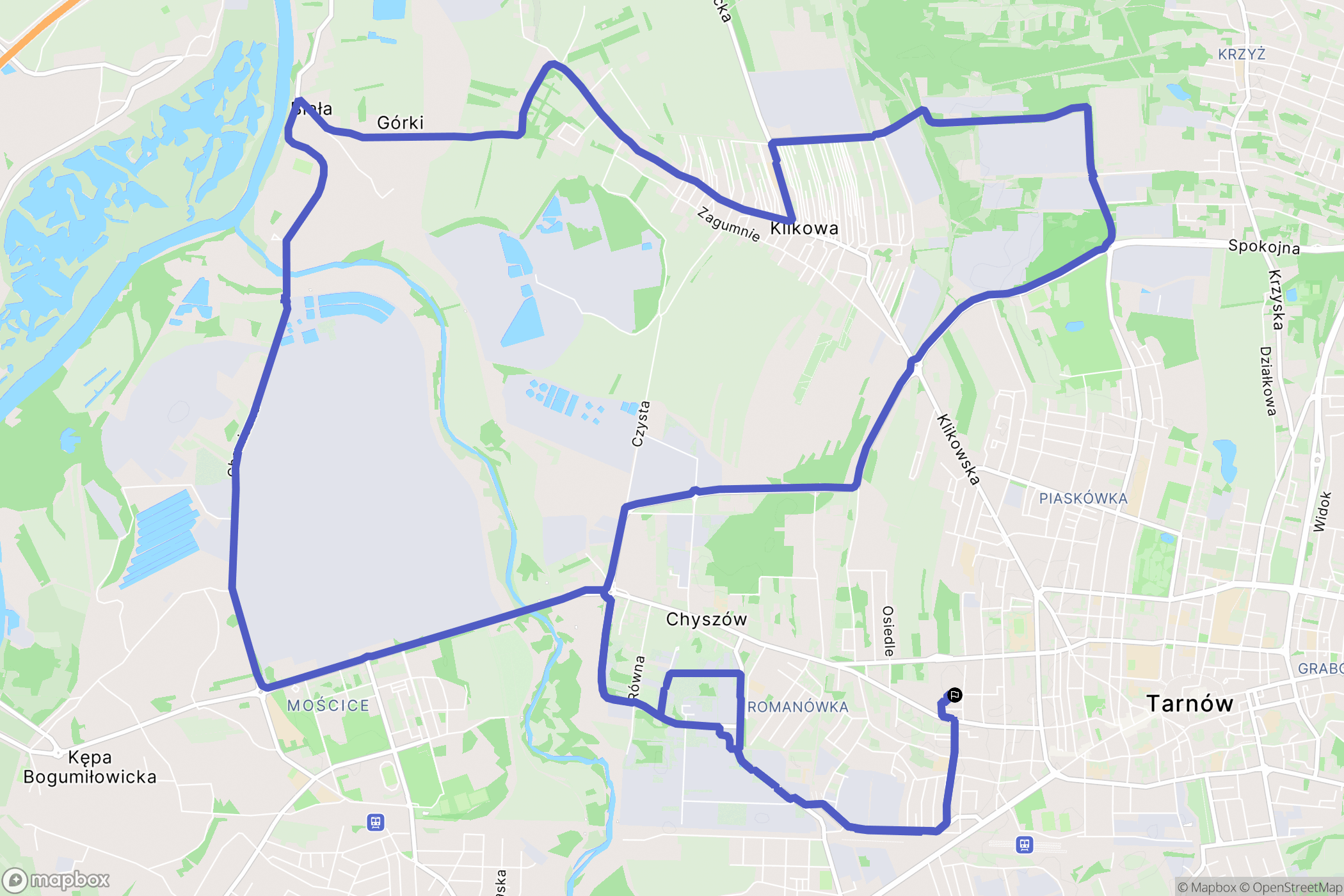Tarnów: mapa trasy - Poland