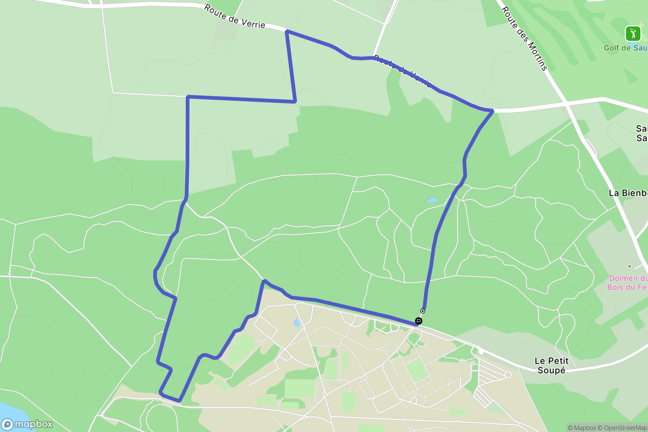 Saumur : carte du parcours de randonnée - France