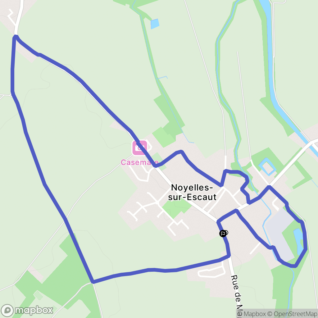Noyelles-sur-Escaut : carte du parcours de randonnée - France