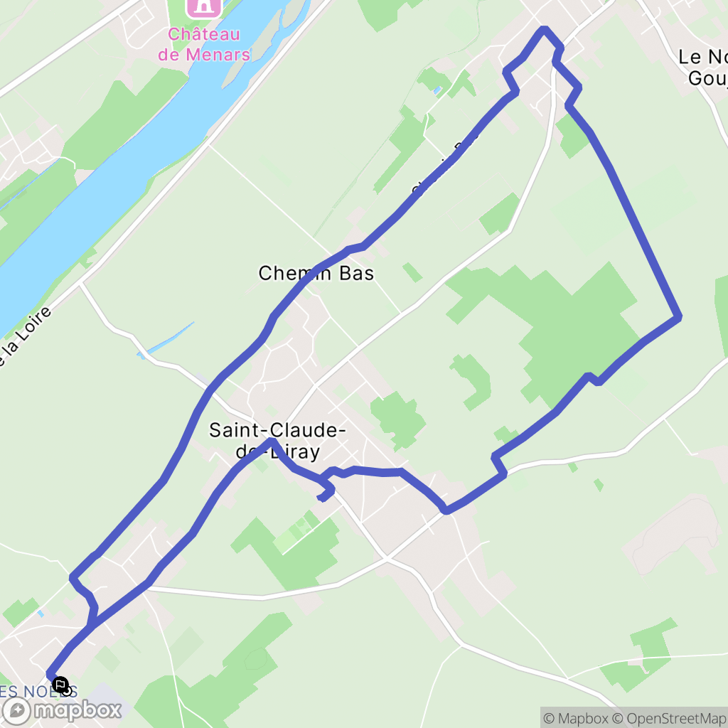 Vineuil : carte du parcours de randonnée - France