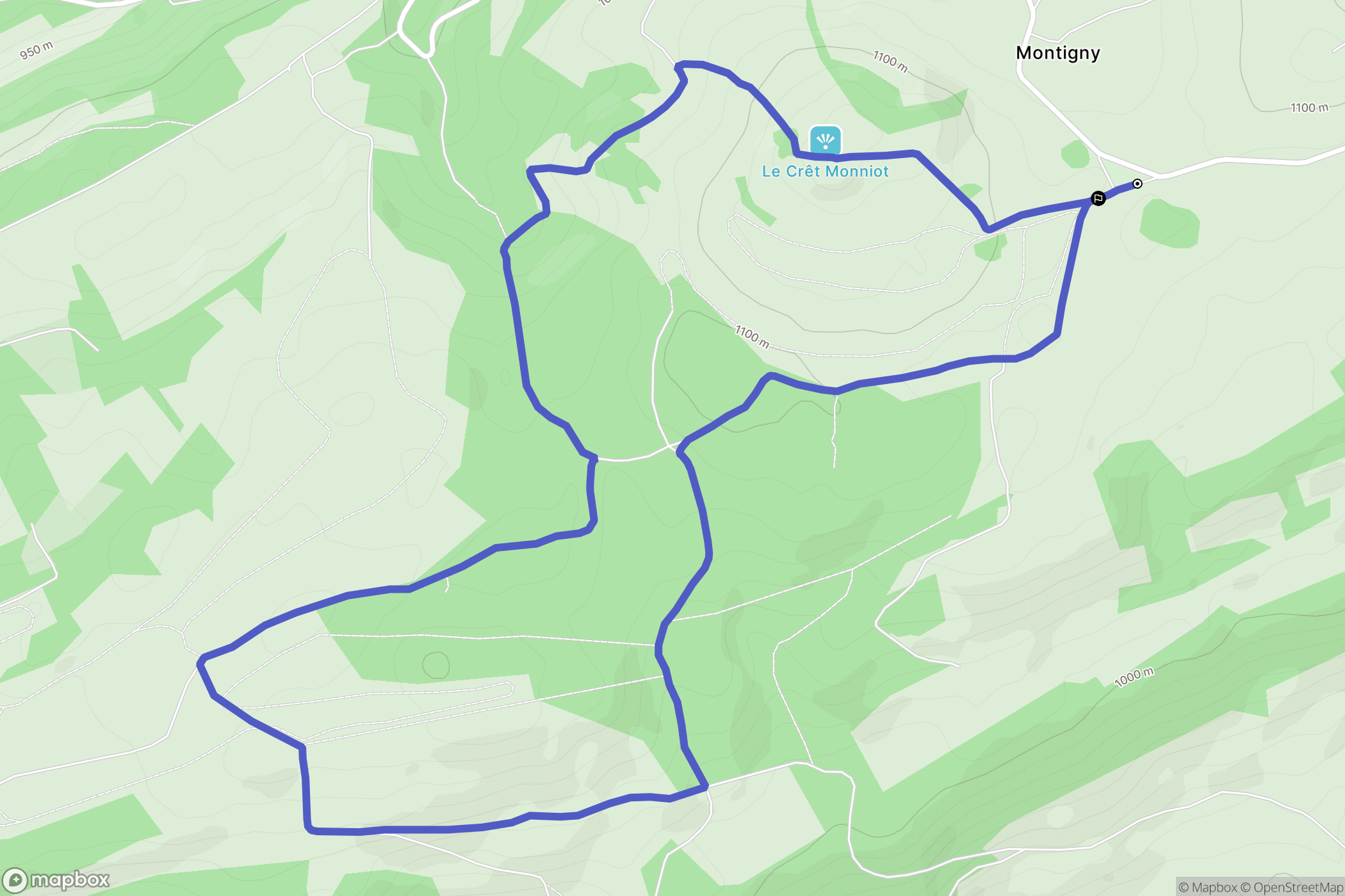 Arc-sous-Cicon : carte du parcours de randonnée - France