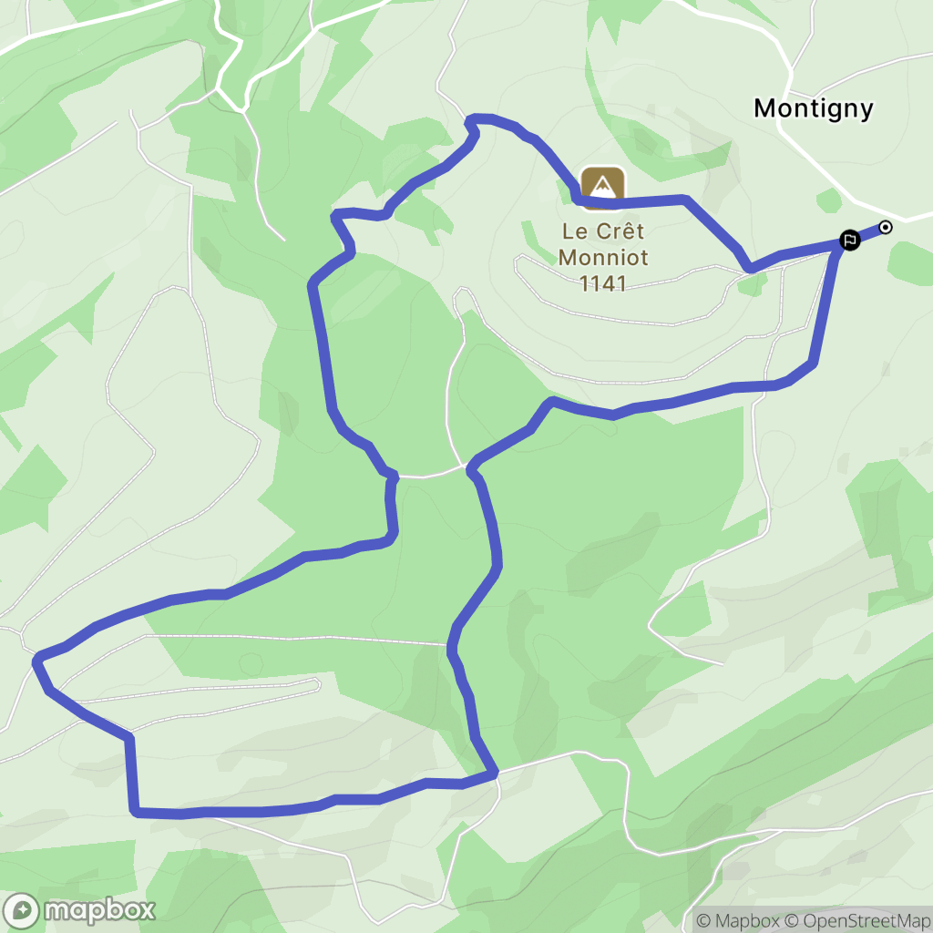 Arc-sous-Cicon : carte du parcours de randonnée - France