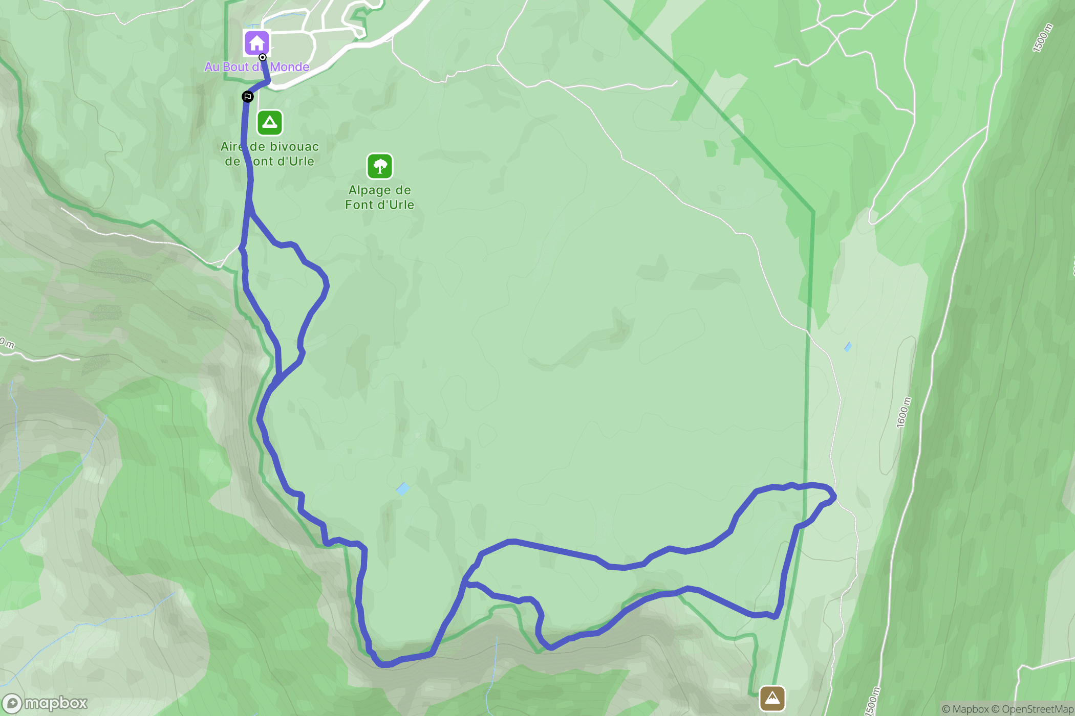 Bouvante : carte du parcours de randonnée - France