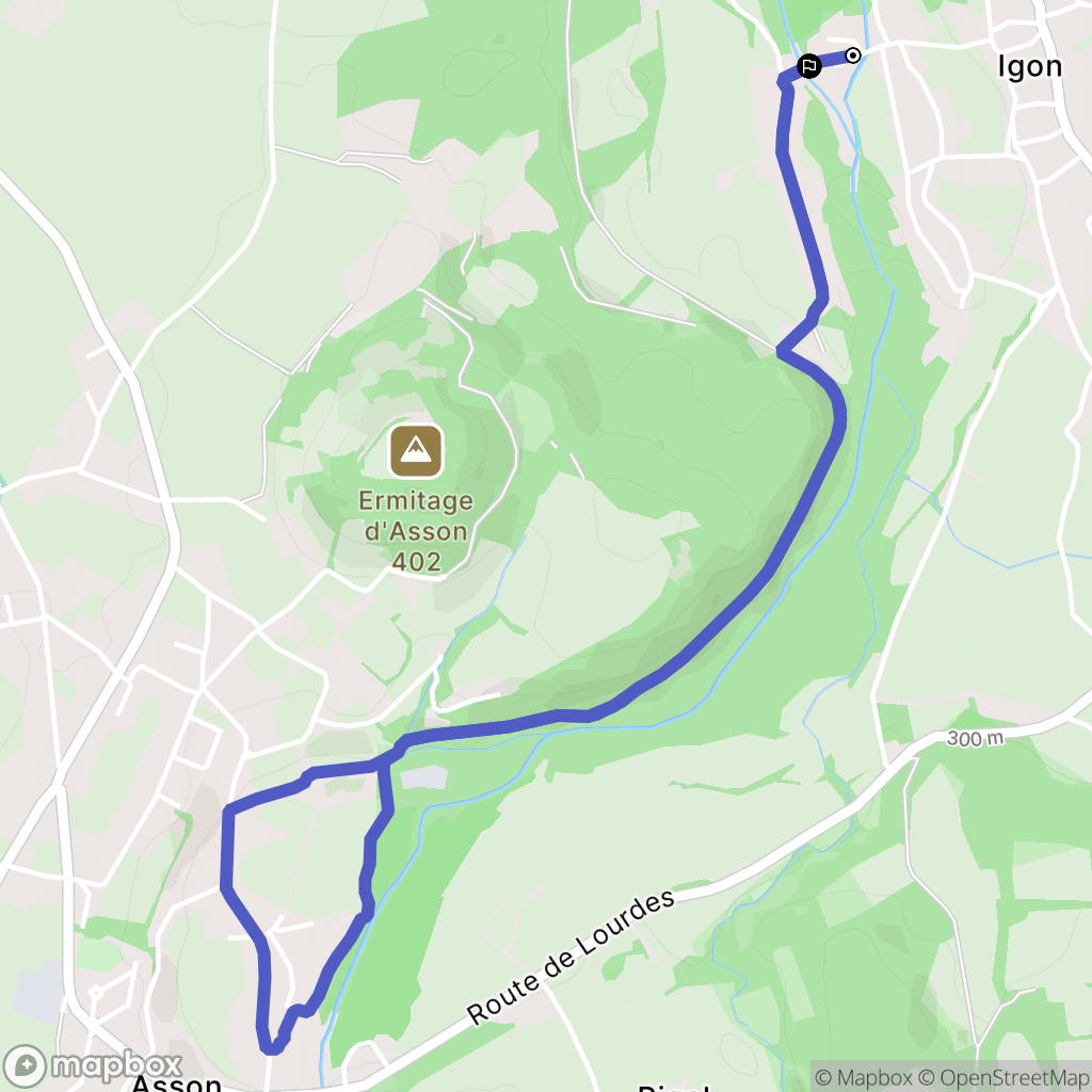 Igon : carte du parcours de randonnée - France