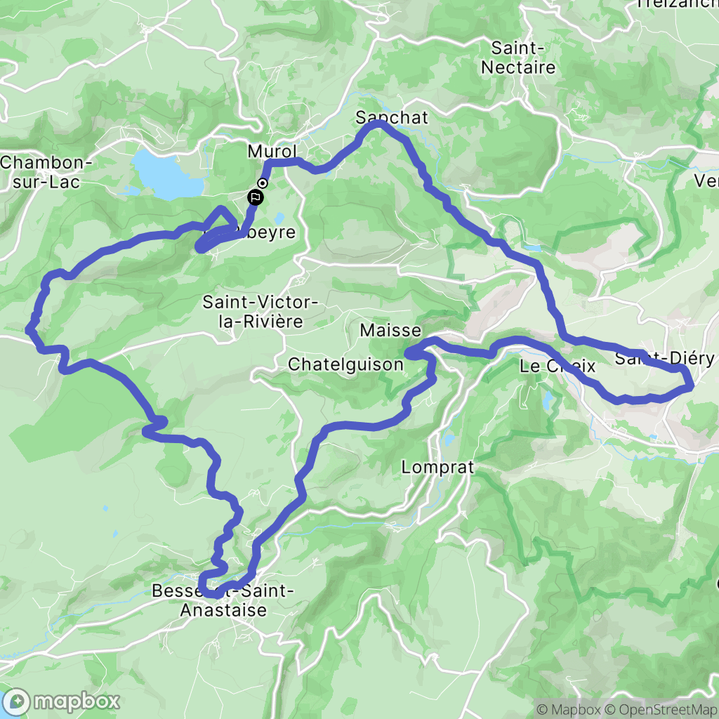 Murol : carte du parcours de randonnée - France