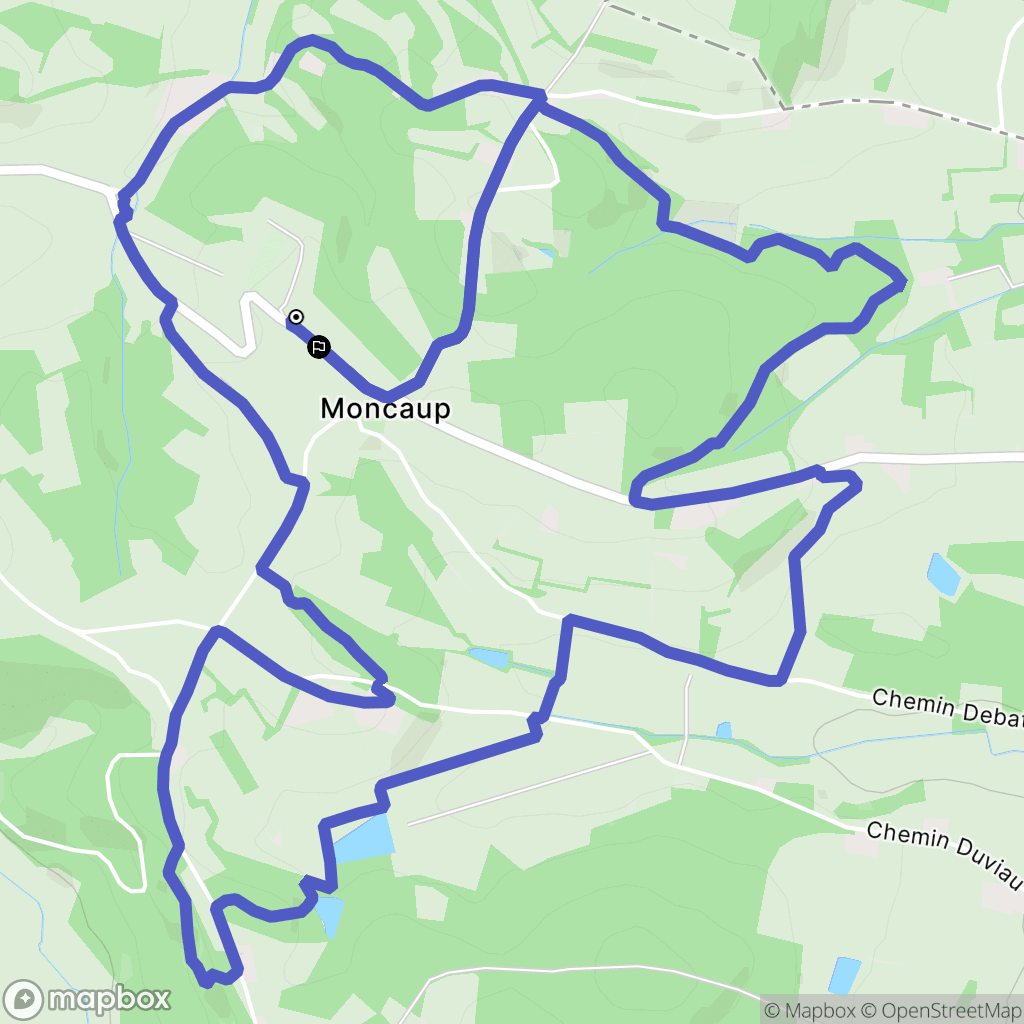 Moncaup : carte du parcours de randonnée - France