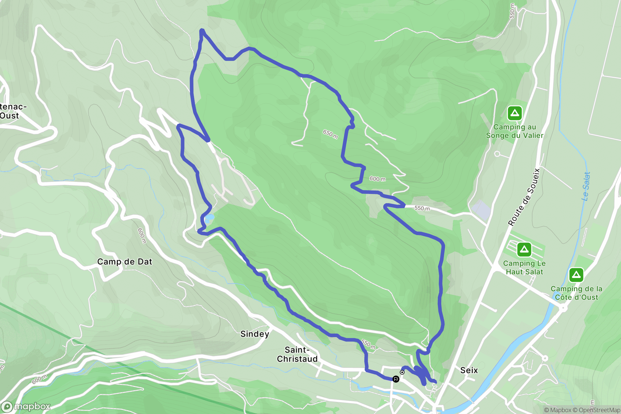Seix : carte du parcours de randonnée - France