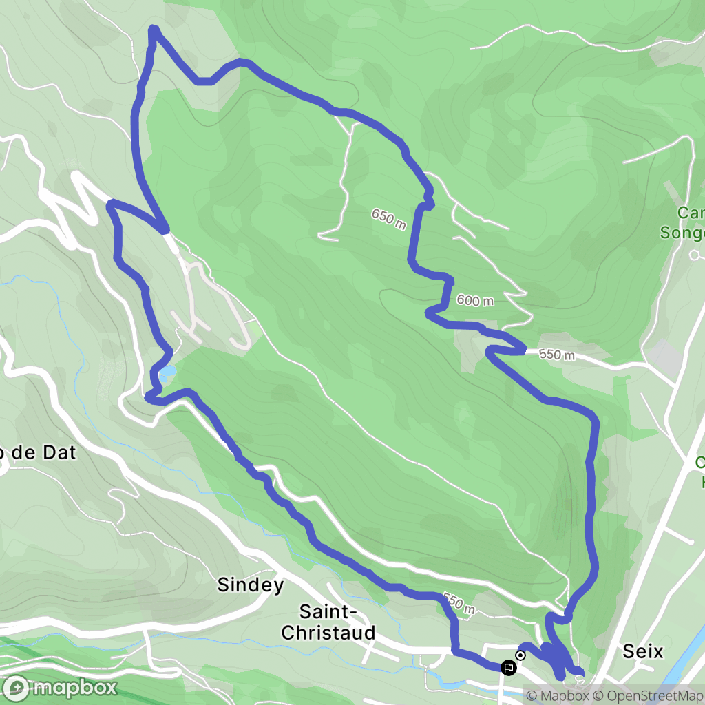 Seix : carte du parcours de randonnée - France