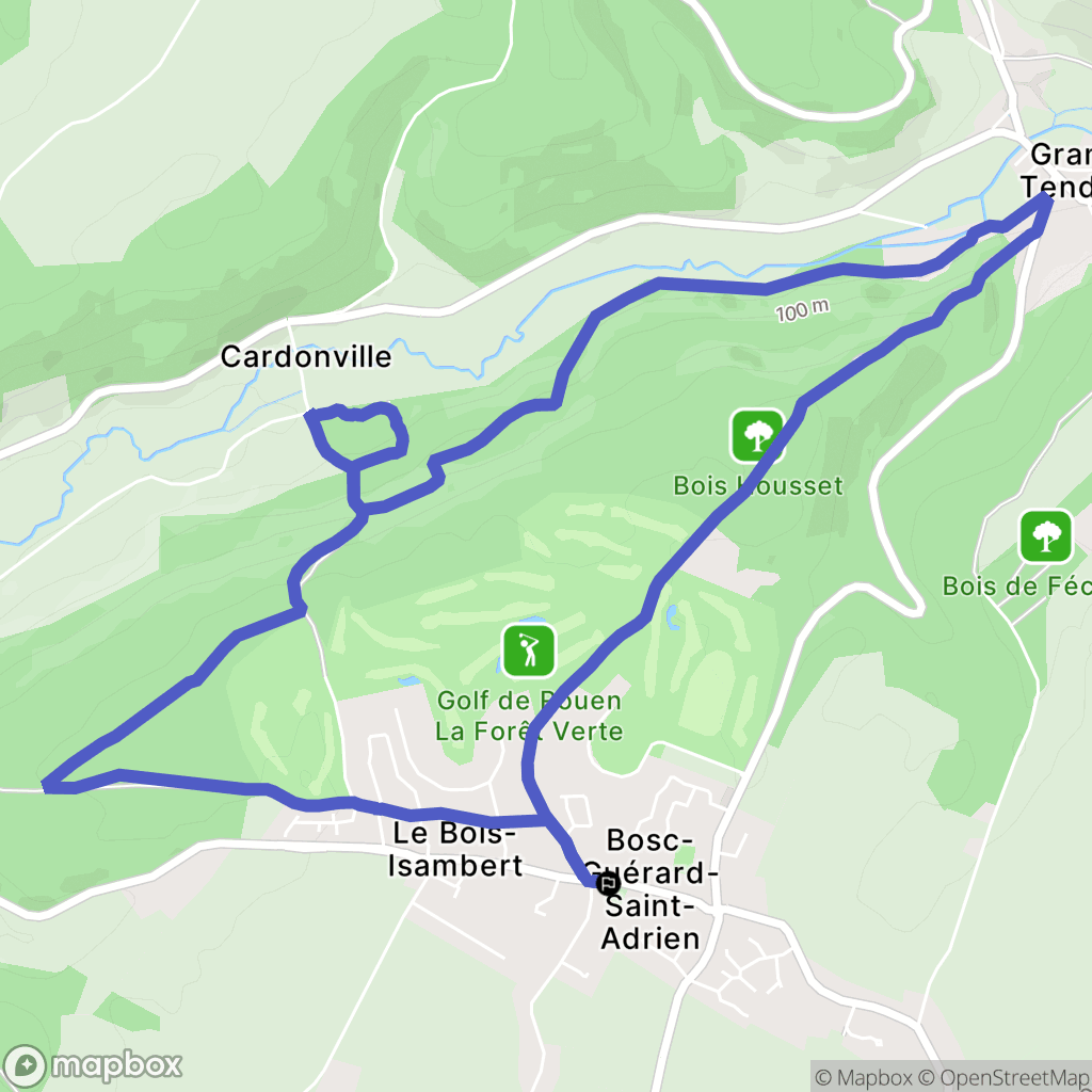 Bosc-Guérard-Saint-Adrien : carte du parcours de randonnée - France