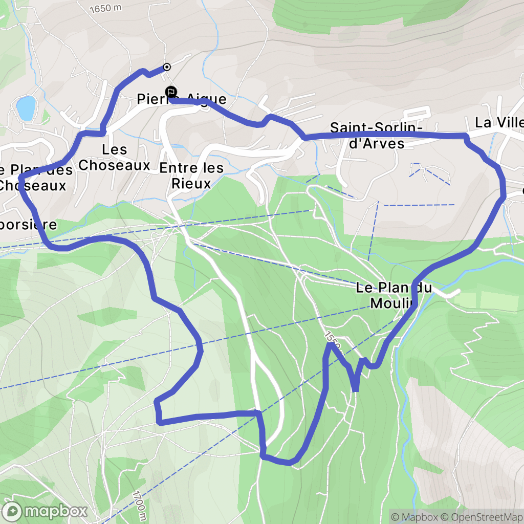 Saint-Sorlin-d'Arves : carte du parcours de randonnée - France