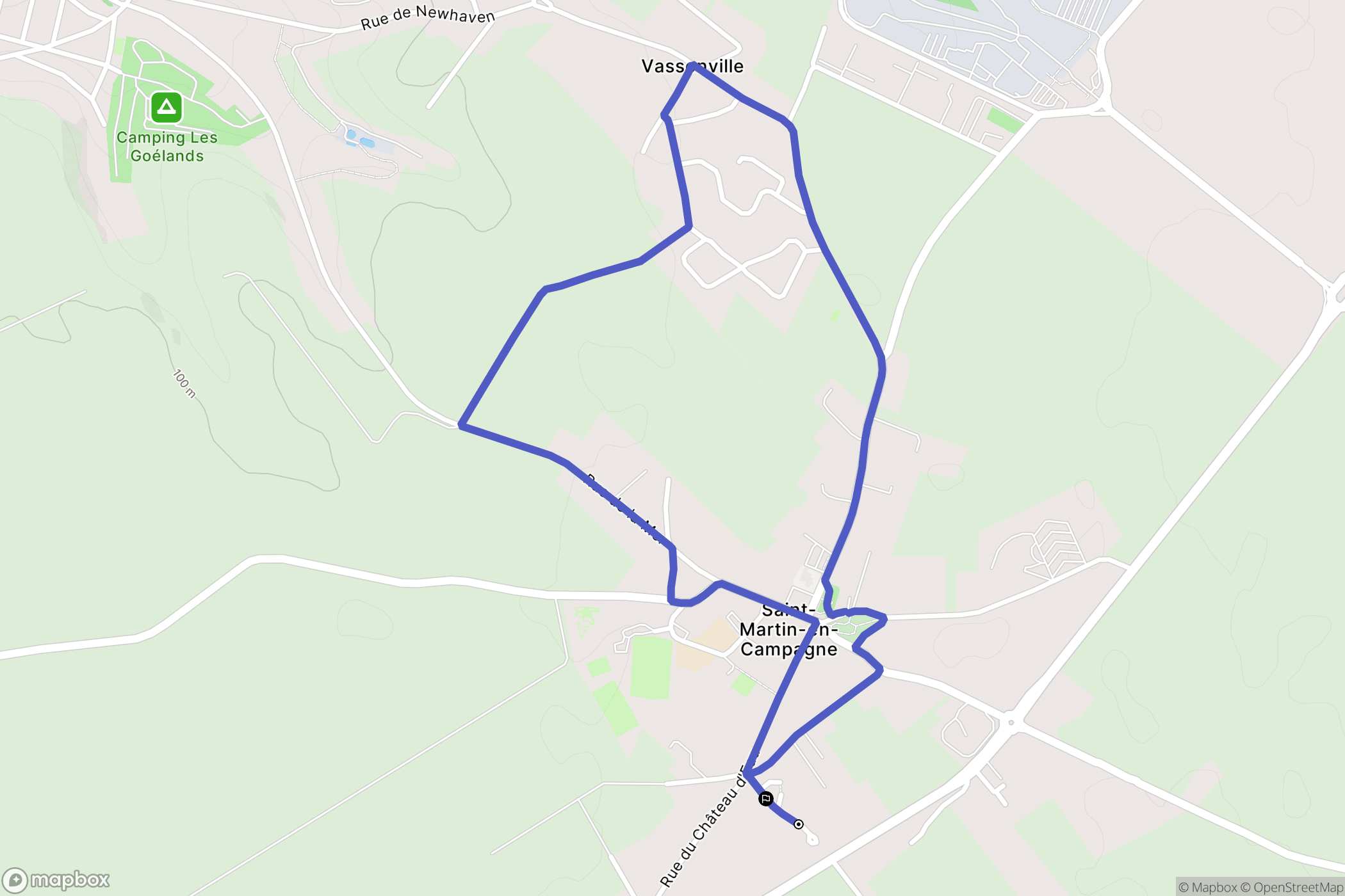 Petit-Caux : carte du parcours de randonnée - France