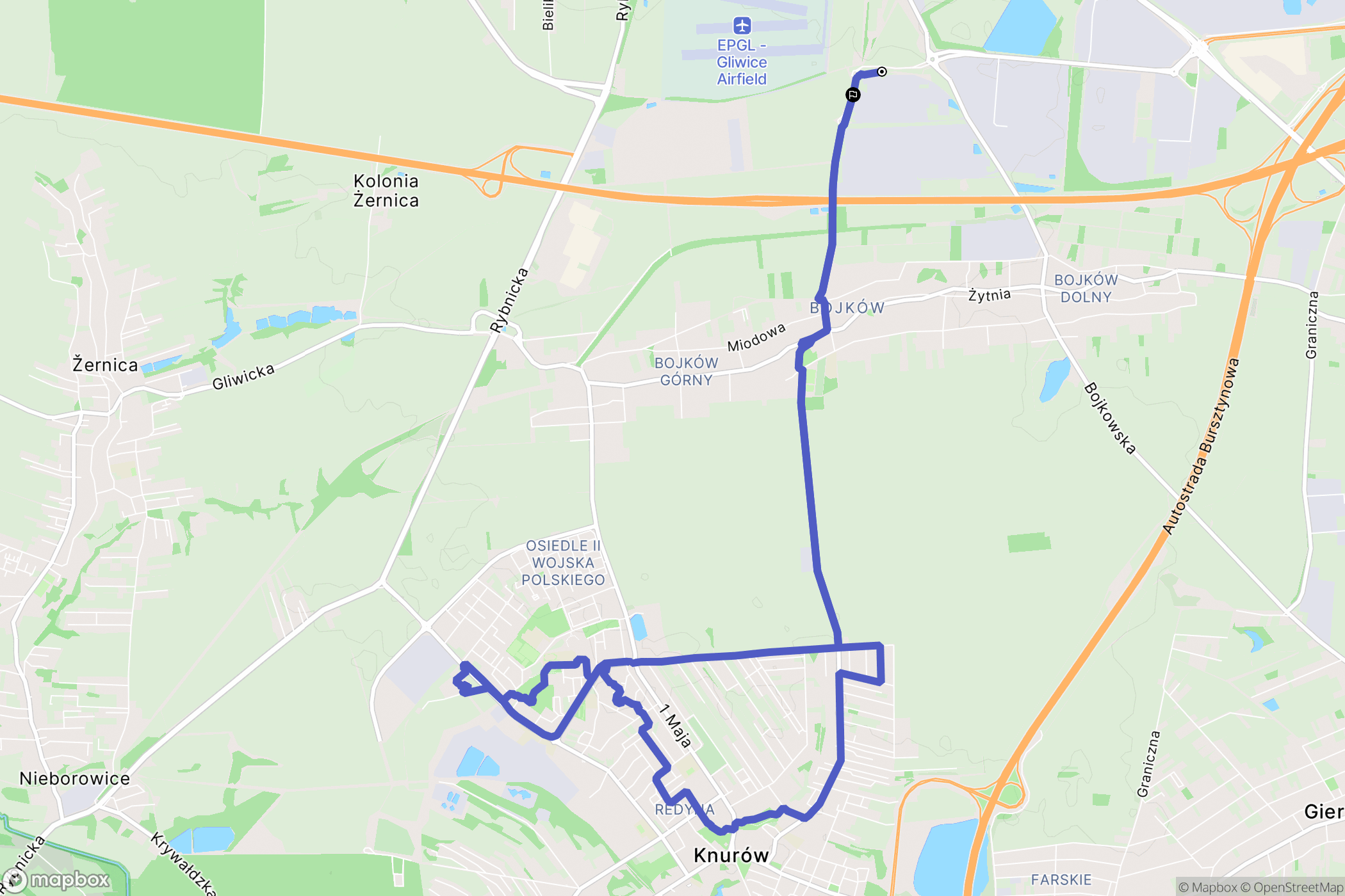 Gliwice: mapa trasy - Poland