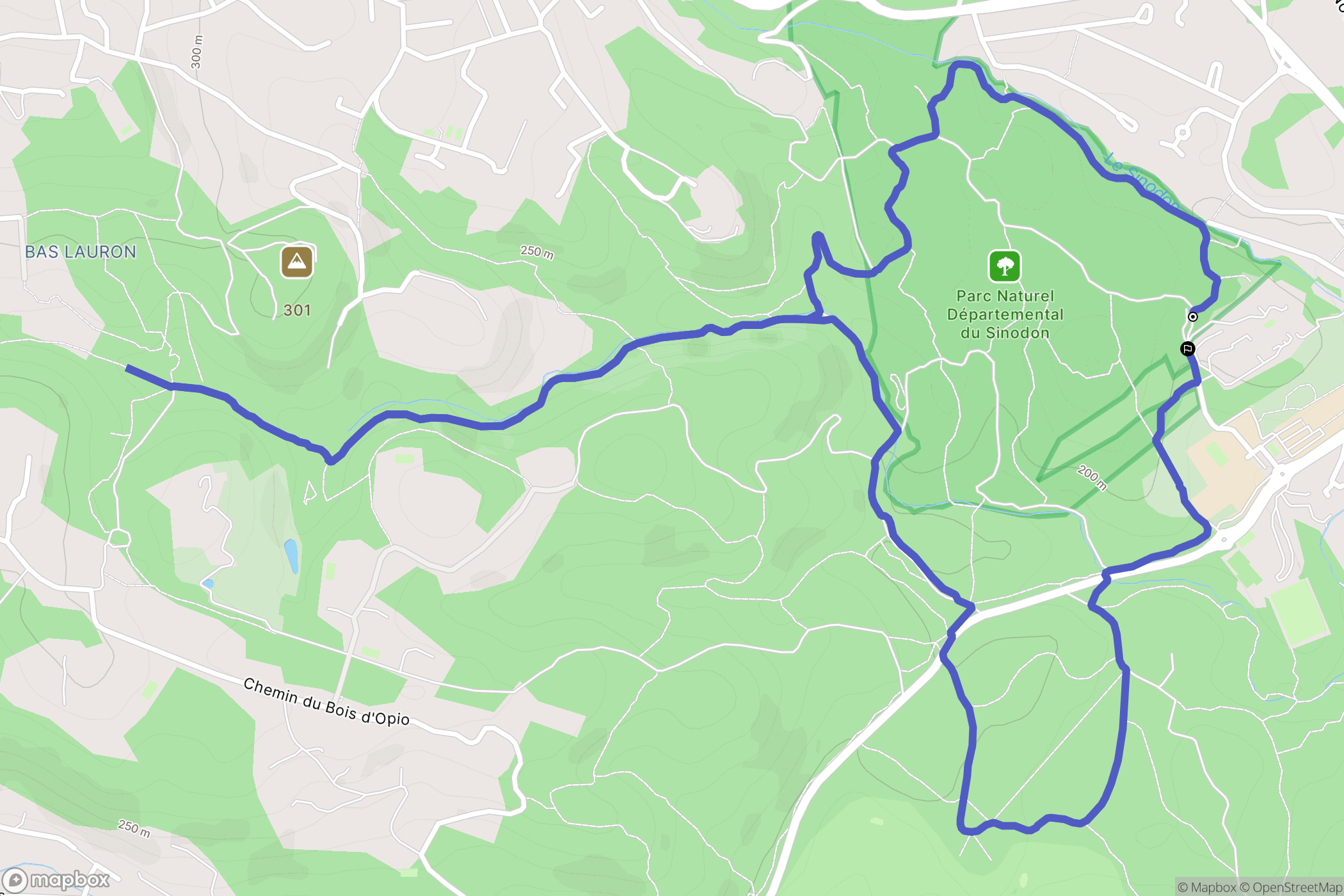 Roquefort-les-Pins : carte du parcours de randonnée - France