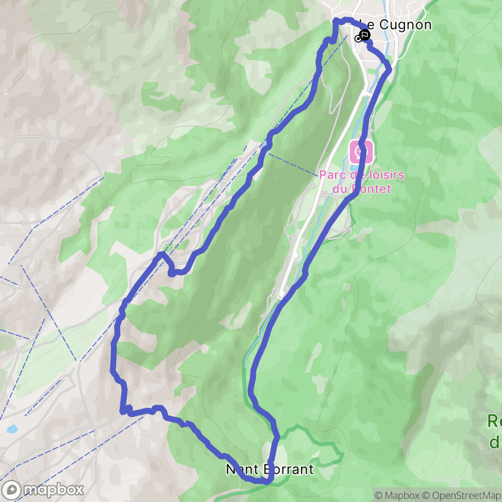 Les Contamines-Montjoie : carte du parcours de randonnée - France
