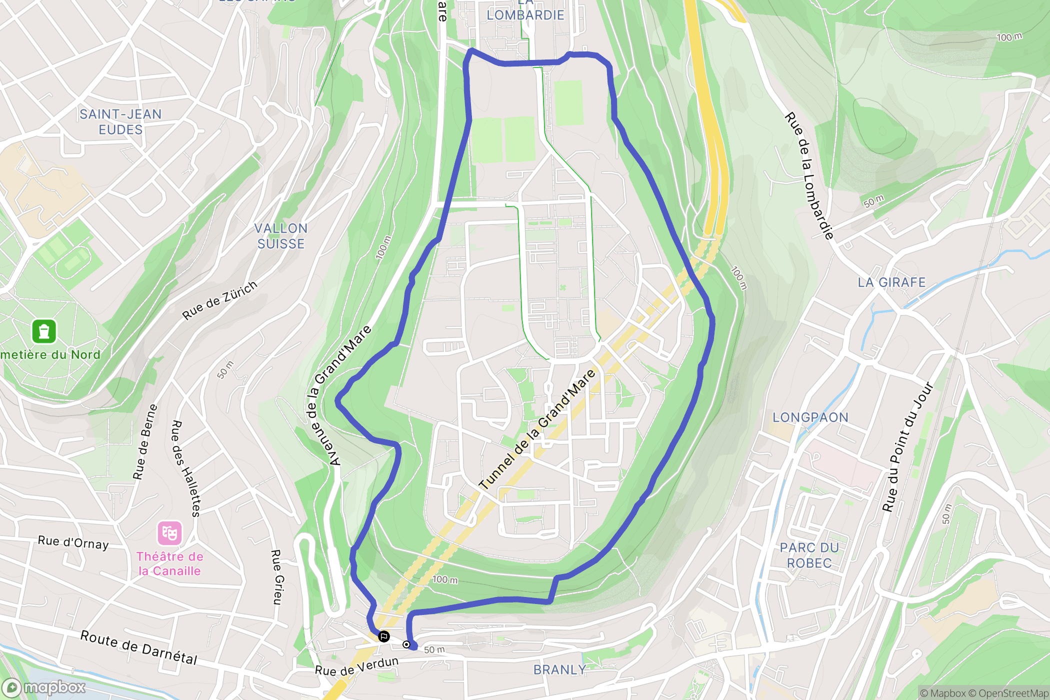 Darnétal : carte du parcours de randonnée - France