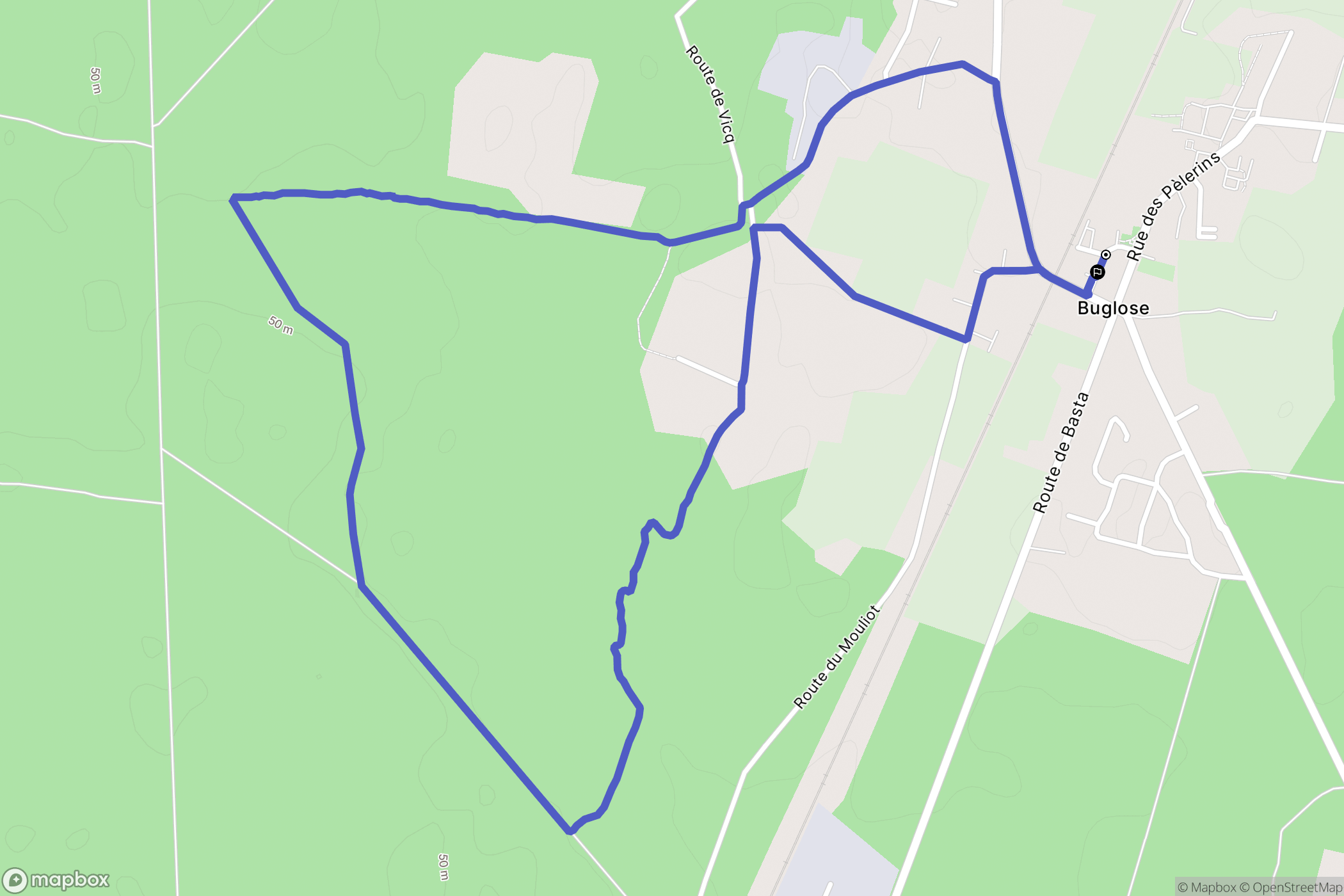 Saint-Vincent-de-Paul : carte du parcours de randonnée - France