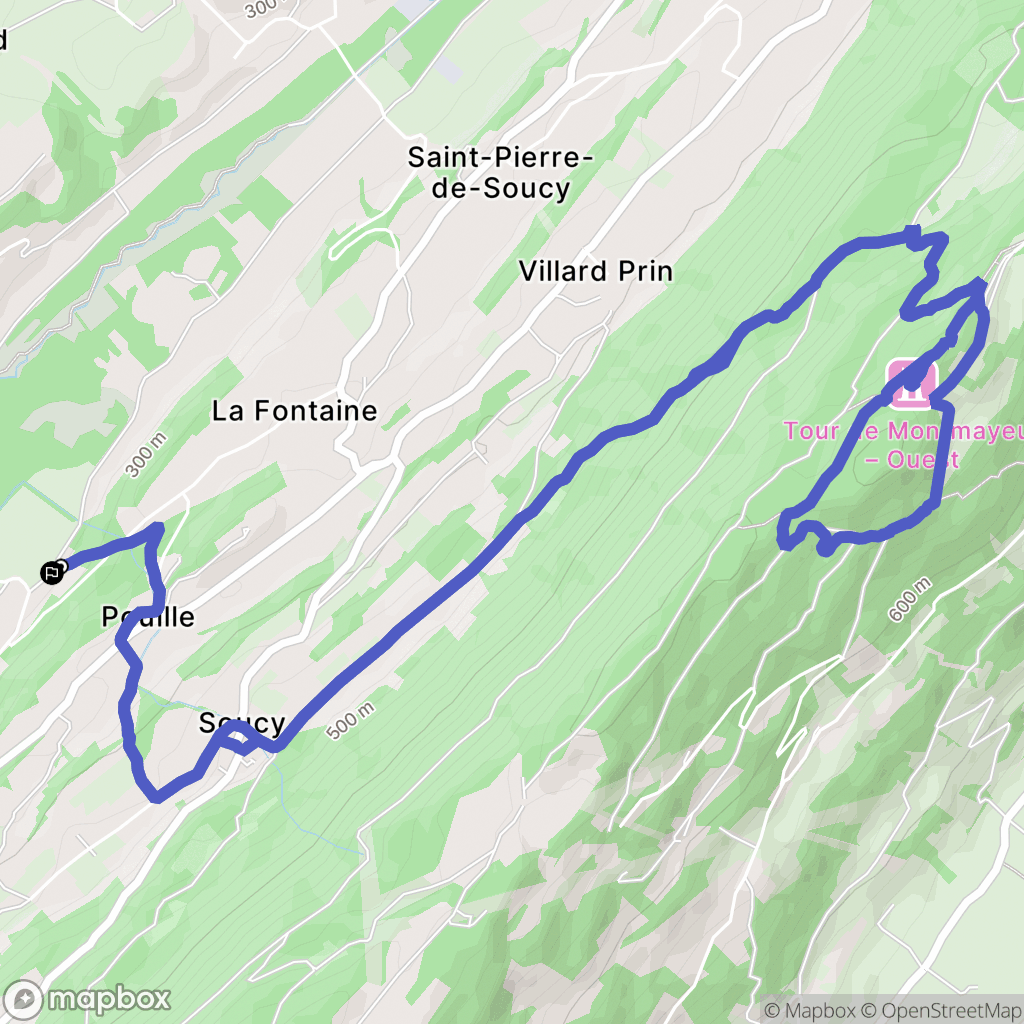 Saint-Pierre-de-Soucy : carte du parcours de randonnée - France