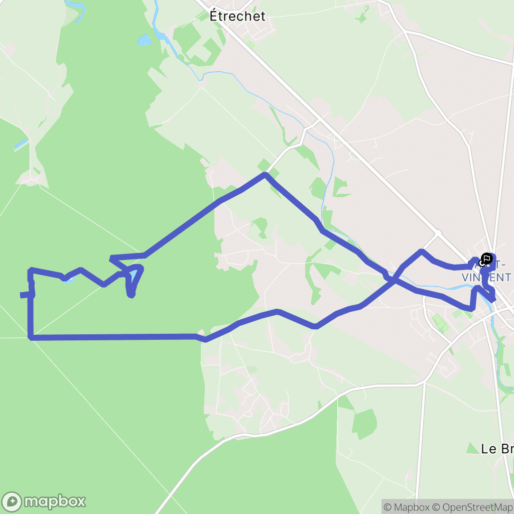 Ardentes : carte du parcours de randonnée - France