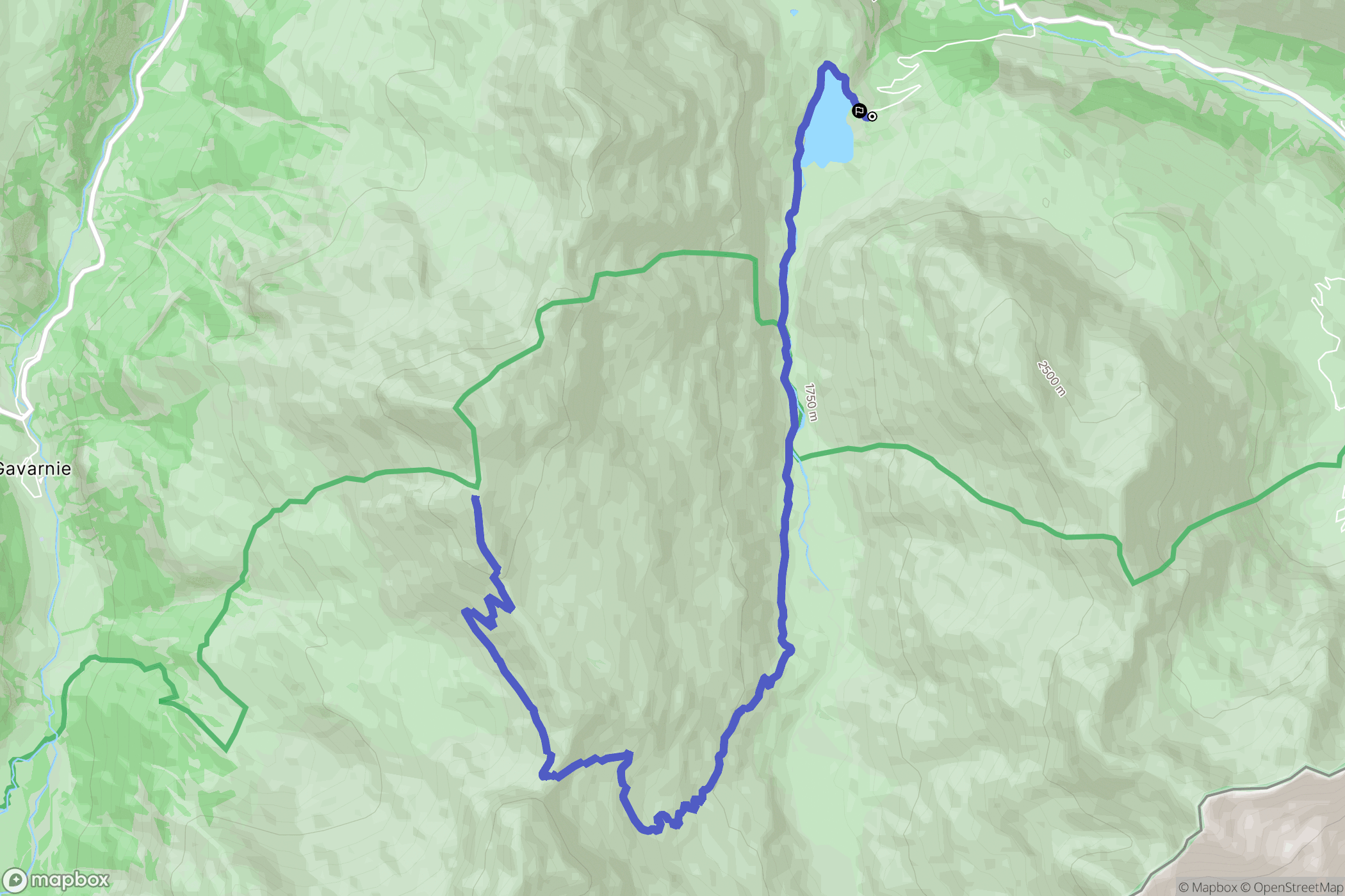 Gavarnie-Gèdre : carte du parcours de randonnée - France