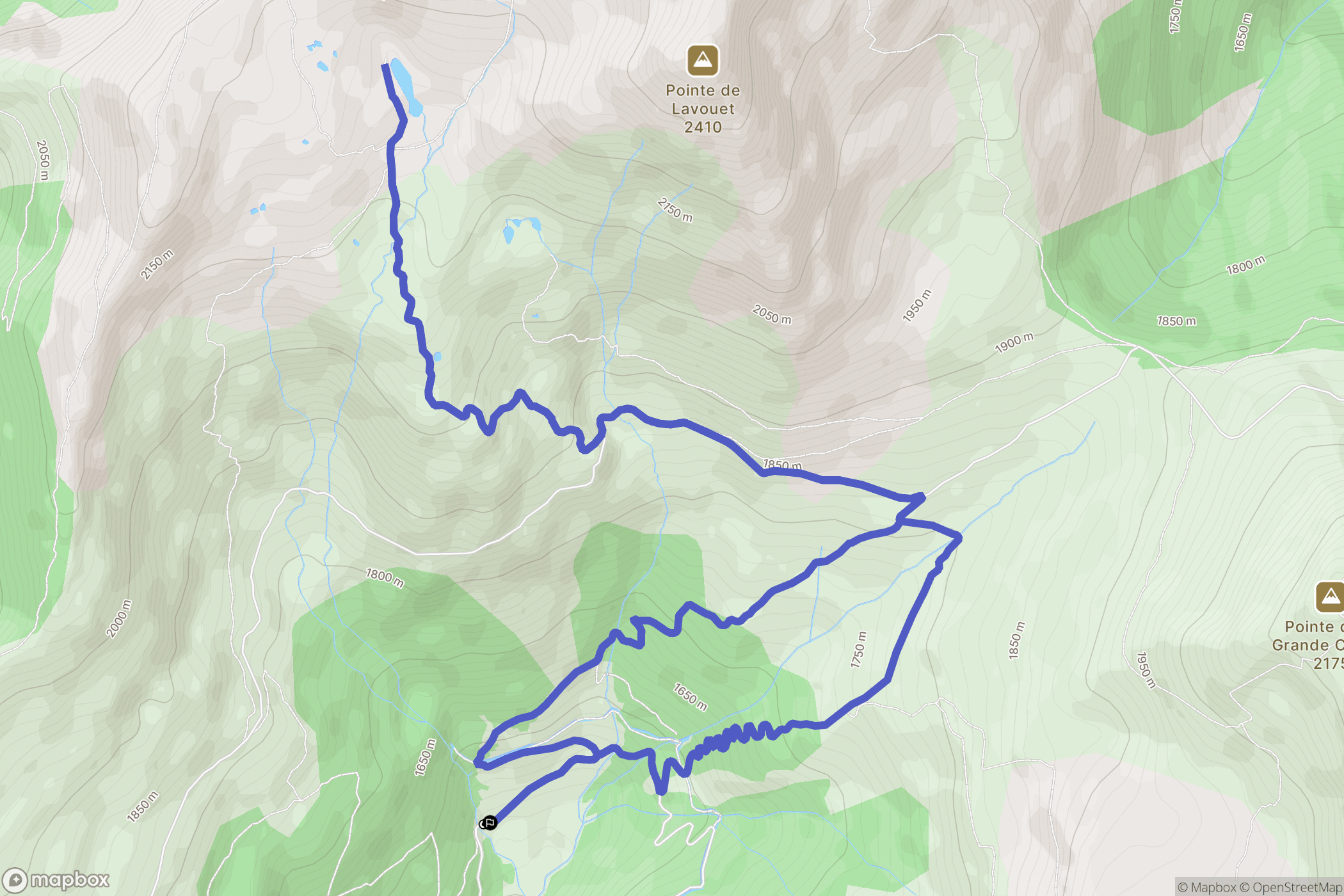La Bâthie : carte du parcours de randonnée - France