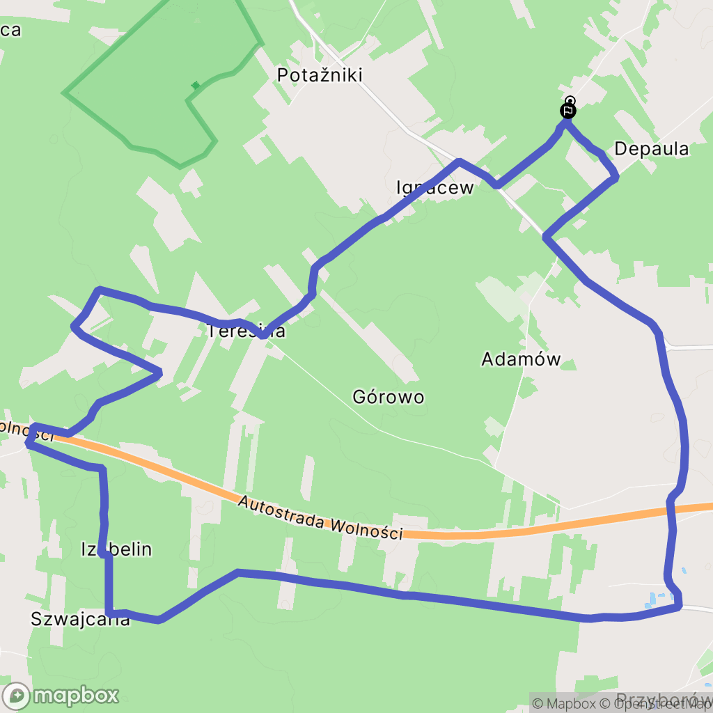 Ignacew: mapa trasy - Poland