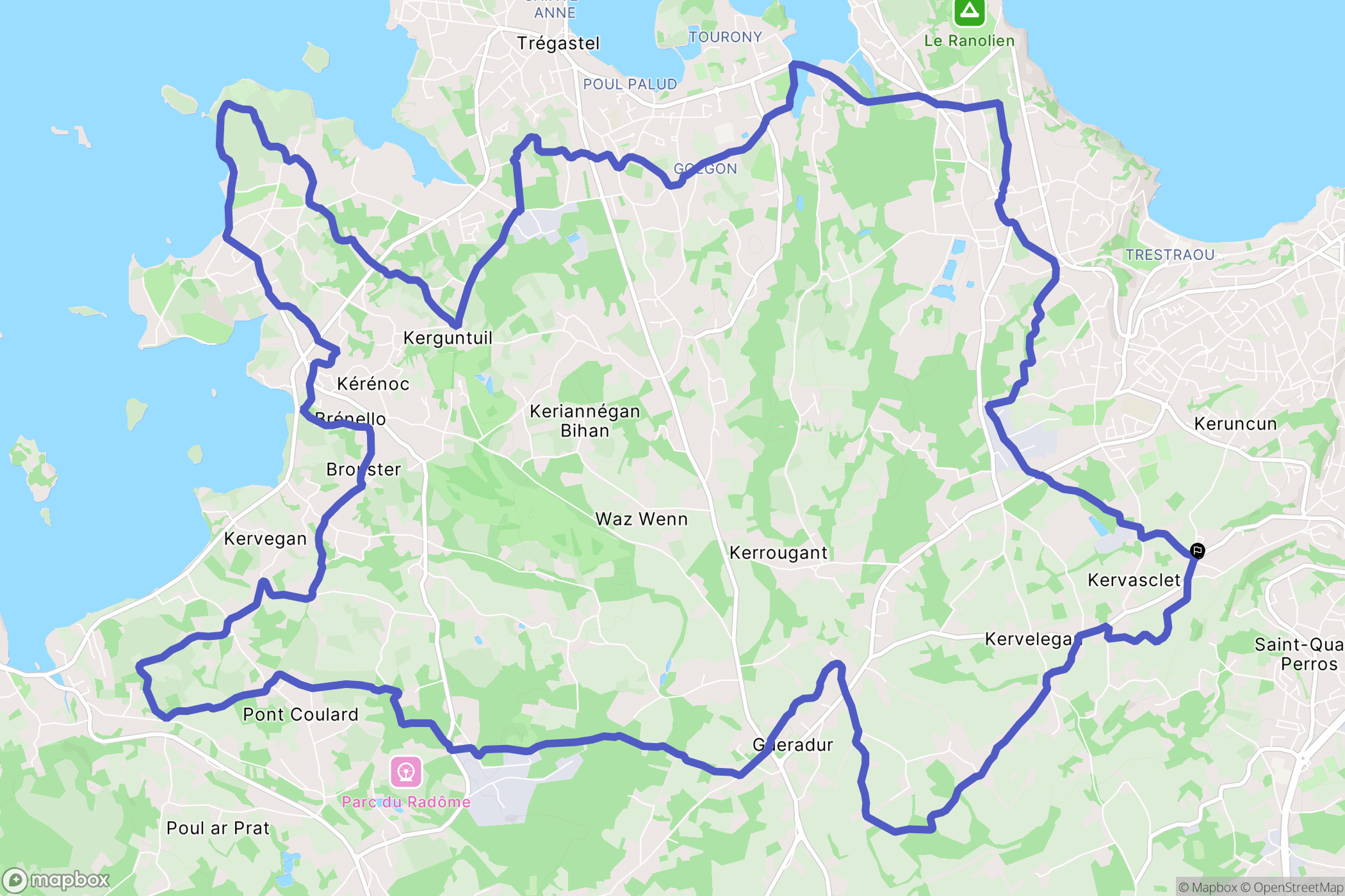 Perros-Guirec : carte du parcours de randonnée - France