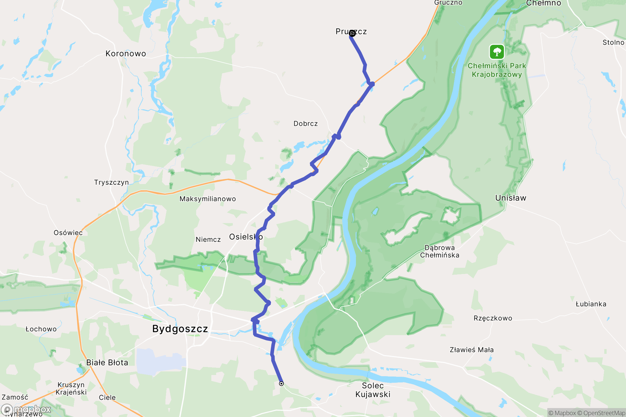 Bydgoszcz: mapa trasy - Poland